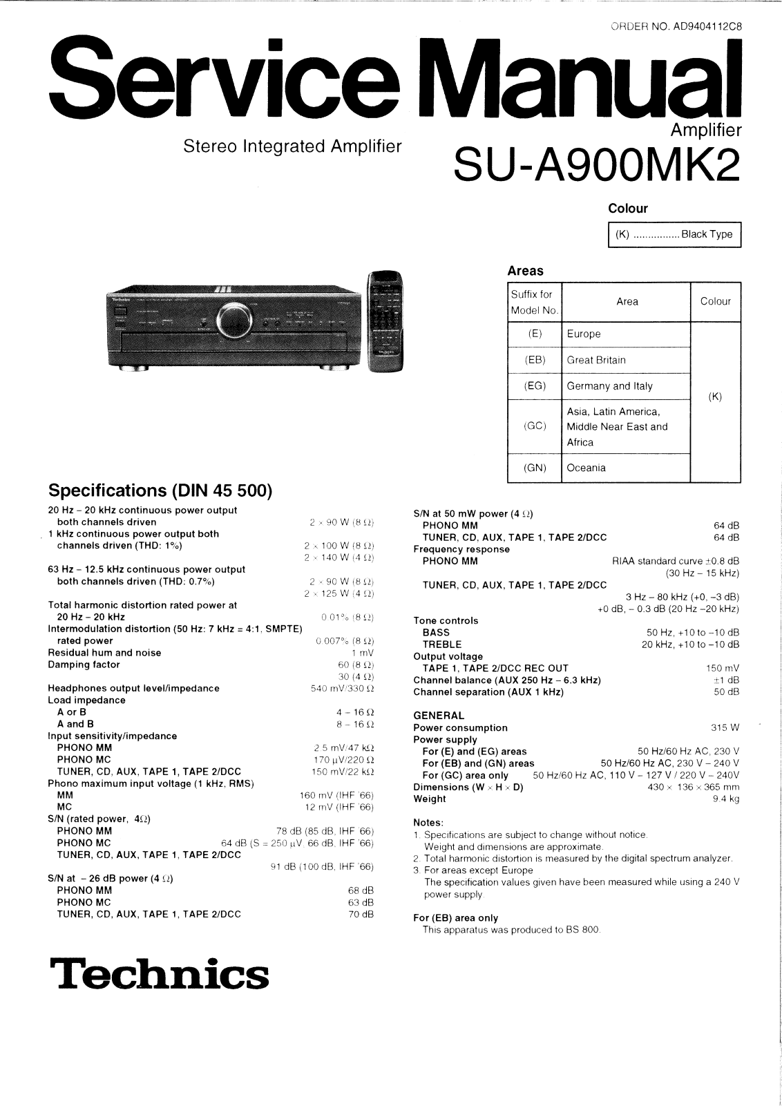 Technics SU-A-900-Mk2 Service Manual