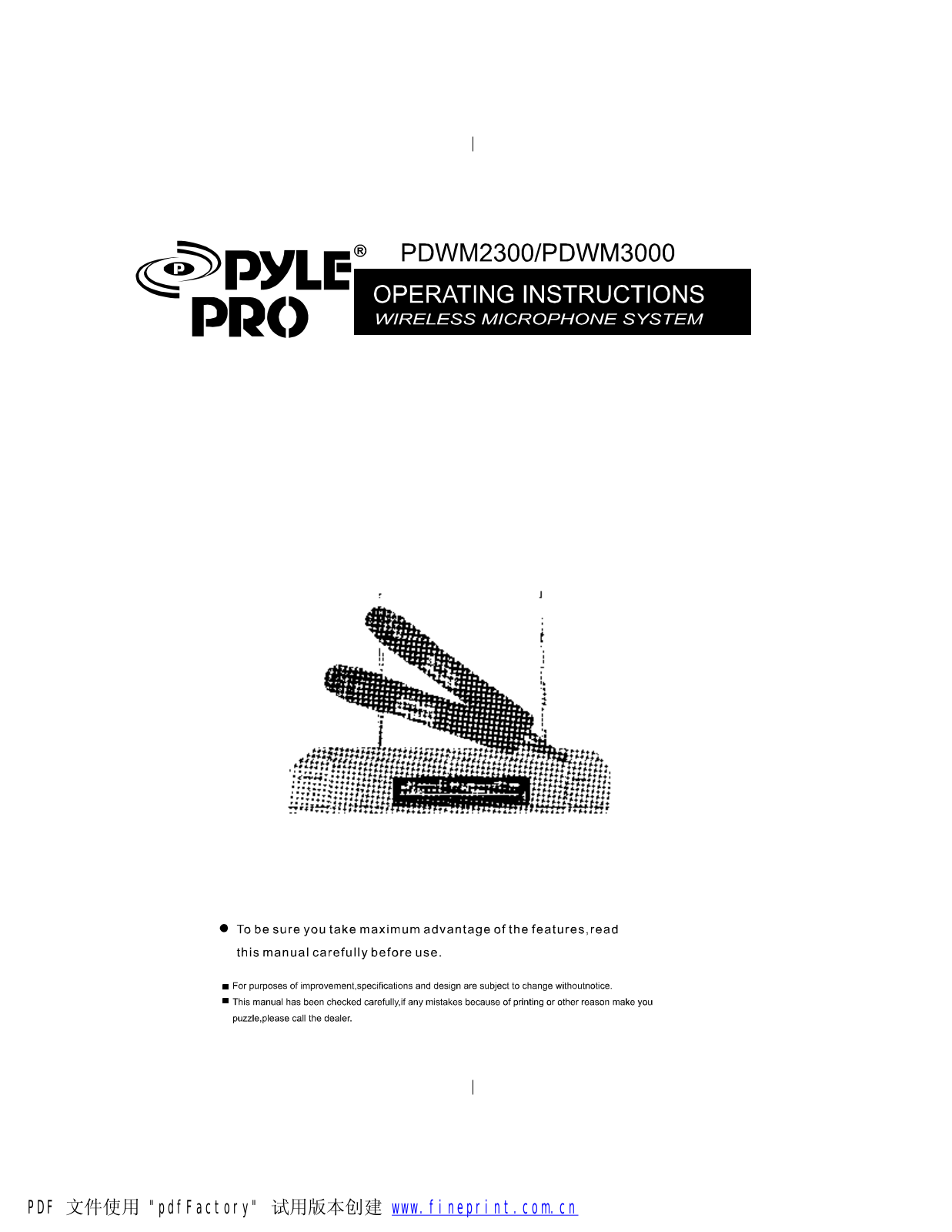 Pyle Pro PDWM3000 User manual