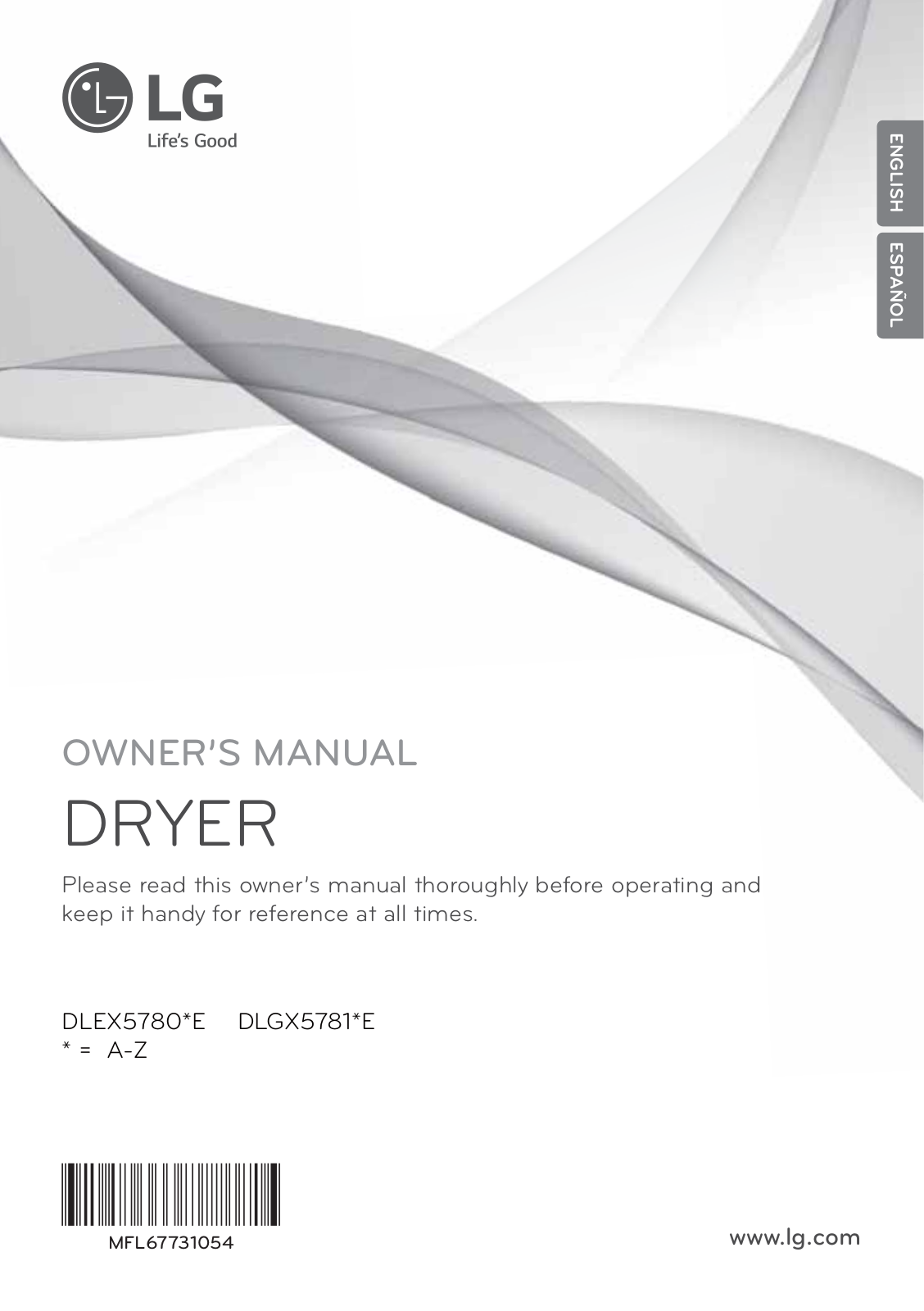 LG DLGX5781VE Owner's Manual