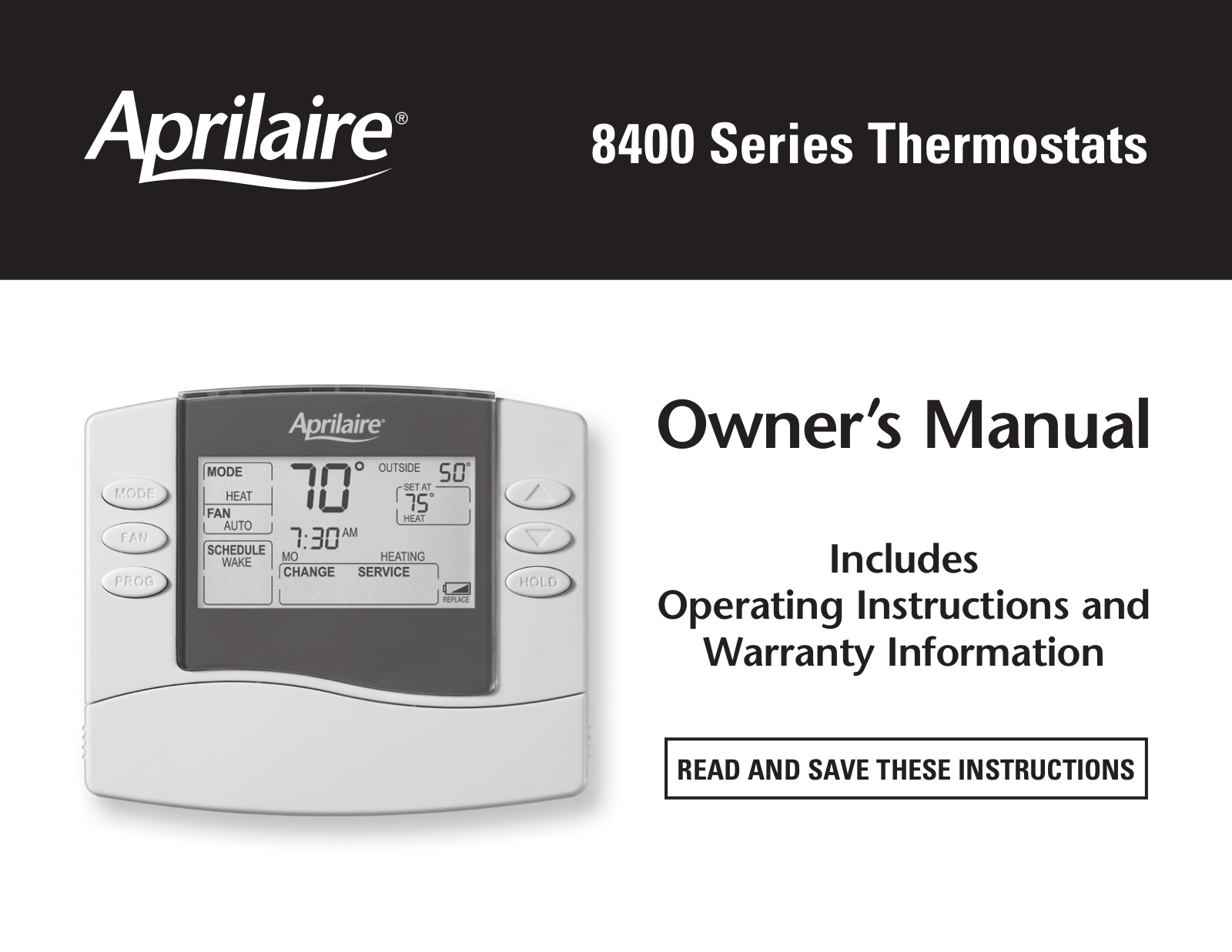 Aprilaire 8400 User Manual