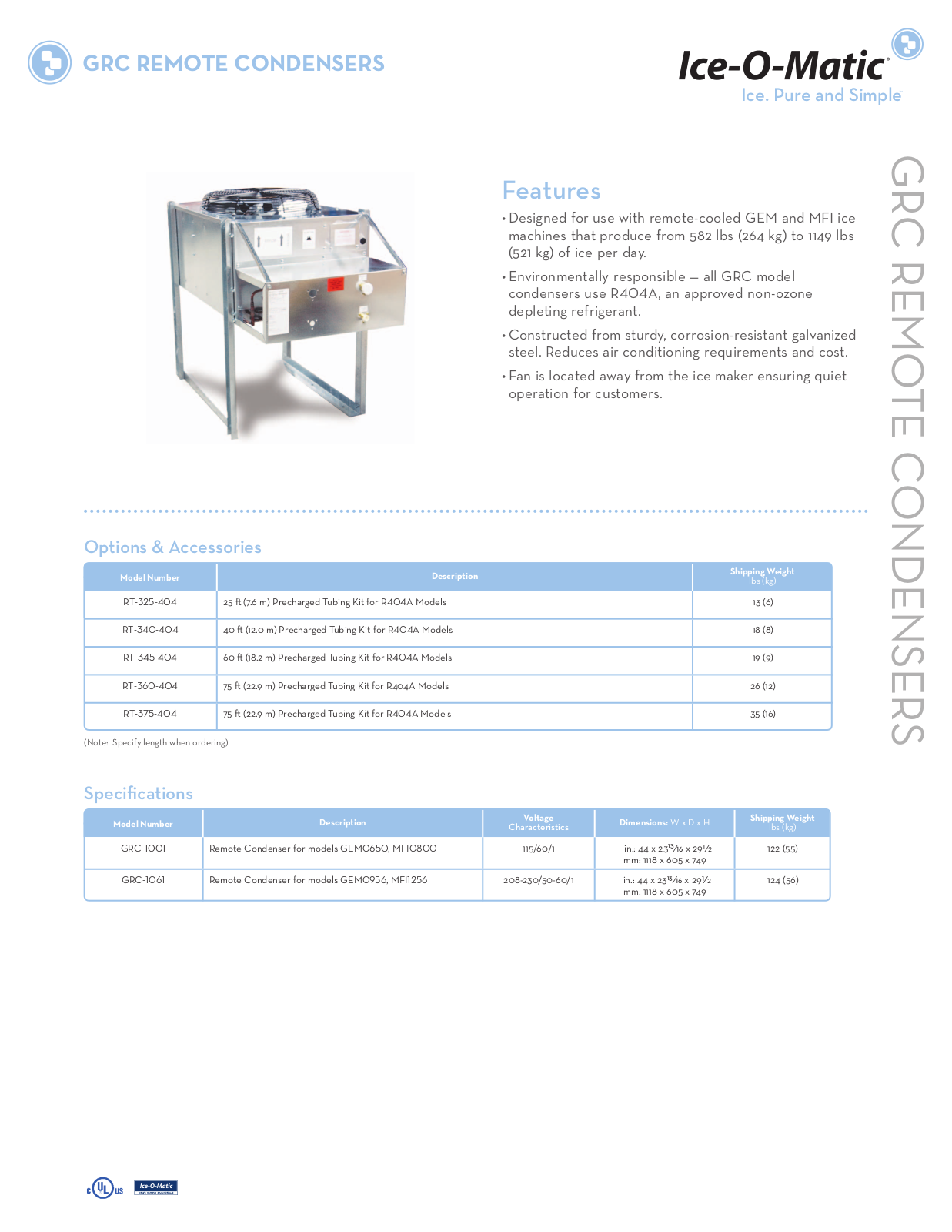 Ice-O-Matic GRC-1001 User Manual