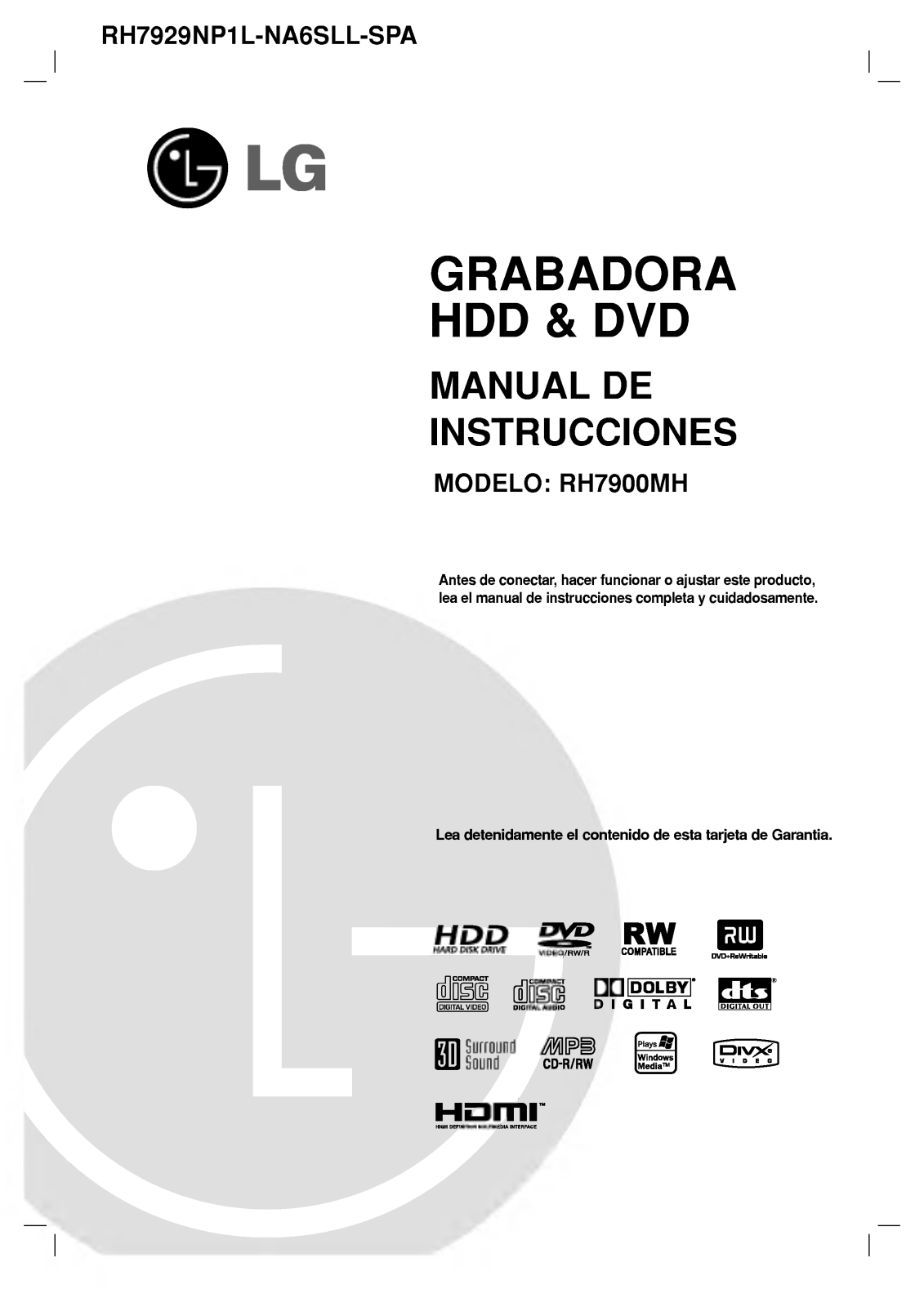 LG RH7929NP1L User Manual