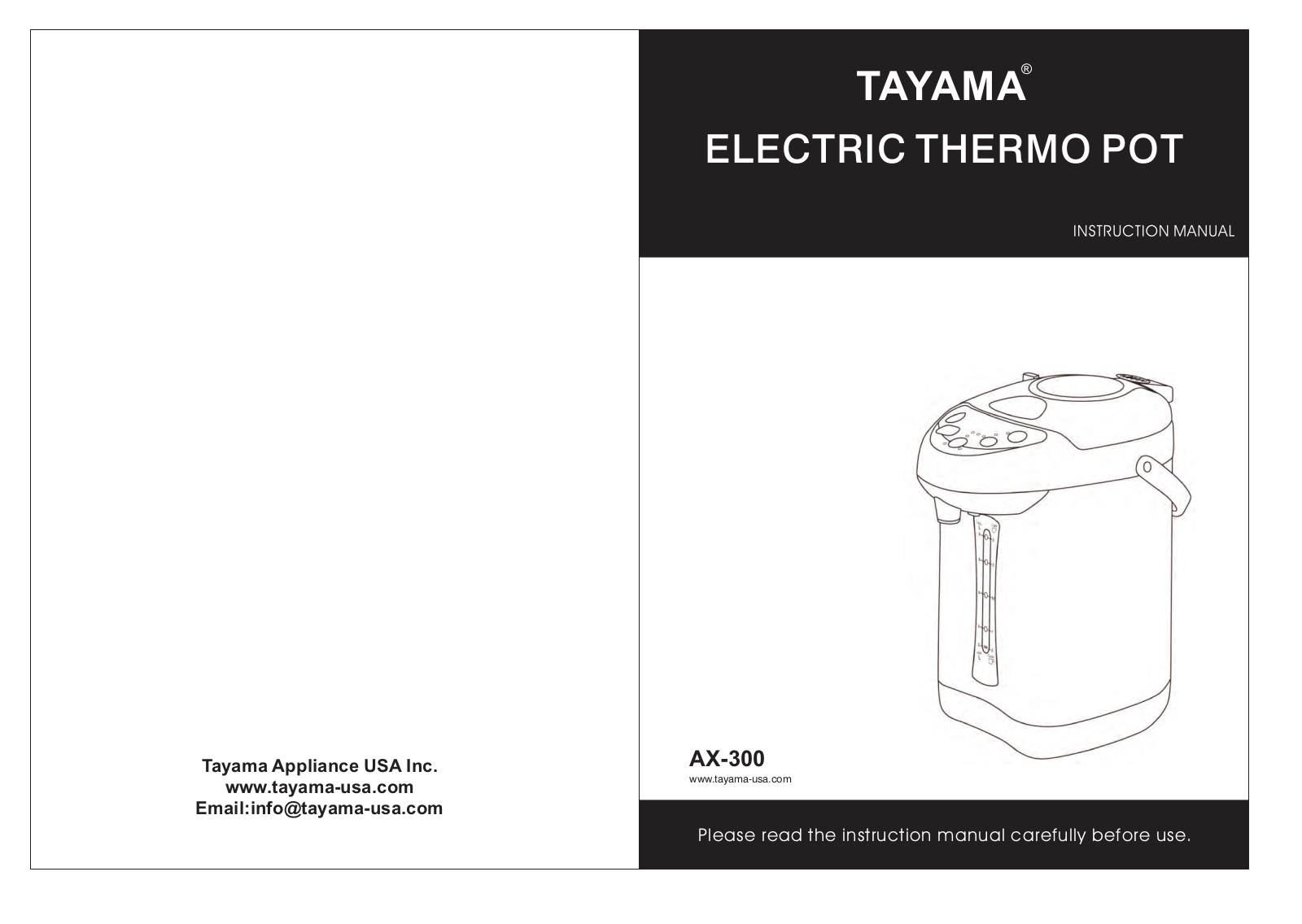 Tayama AX-300 User Manual