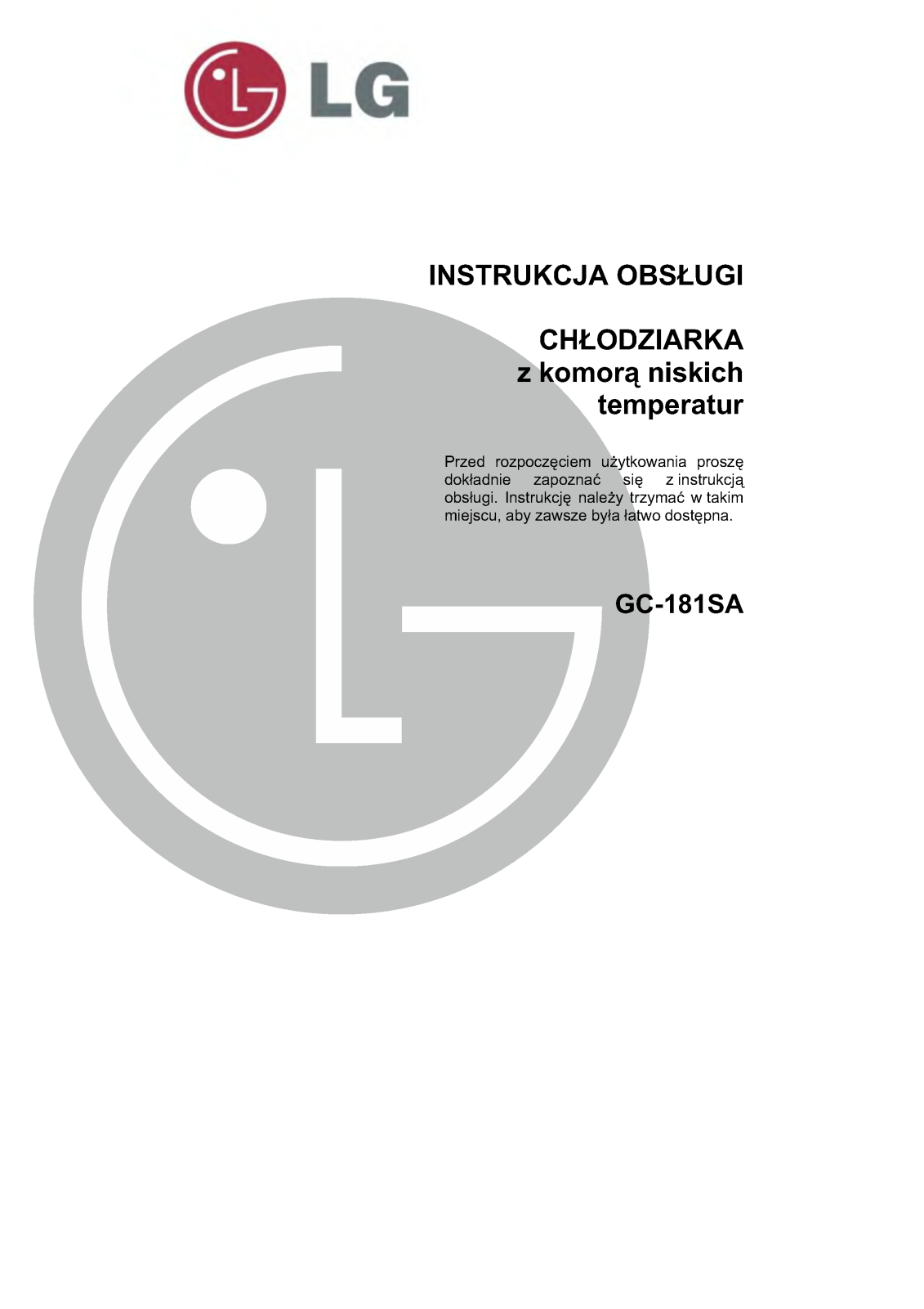 Lg GC-181SA User Manual