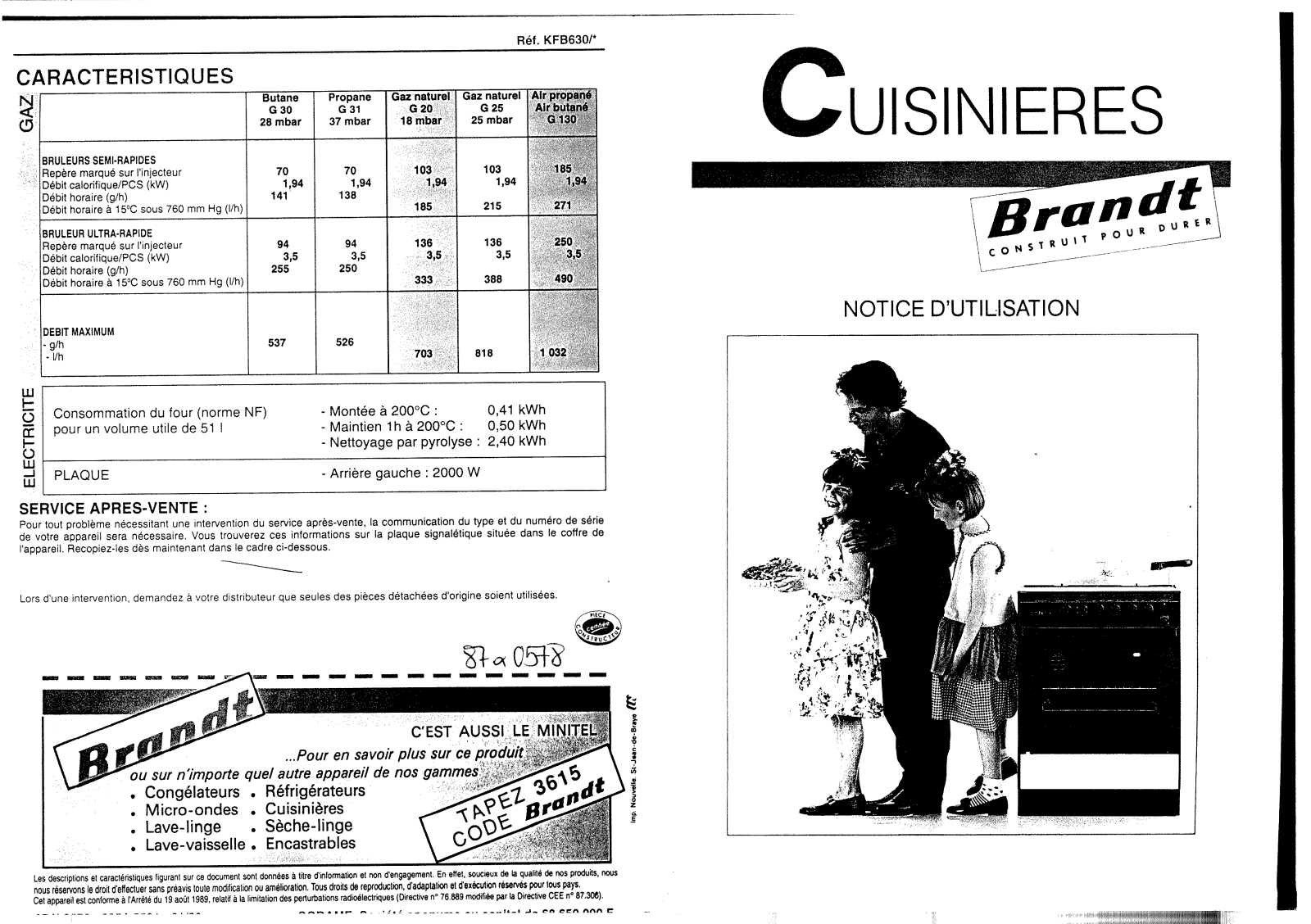 BRANDT KFB630 User Manual