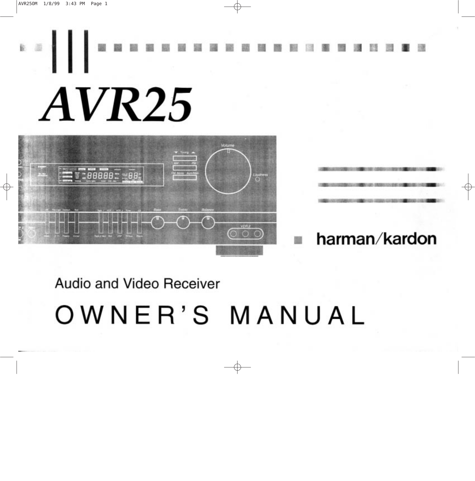 Harman-Kardon AVR25 User Manual