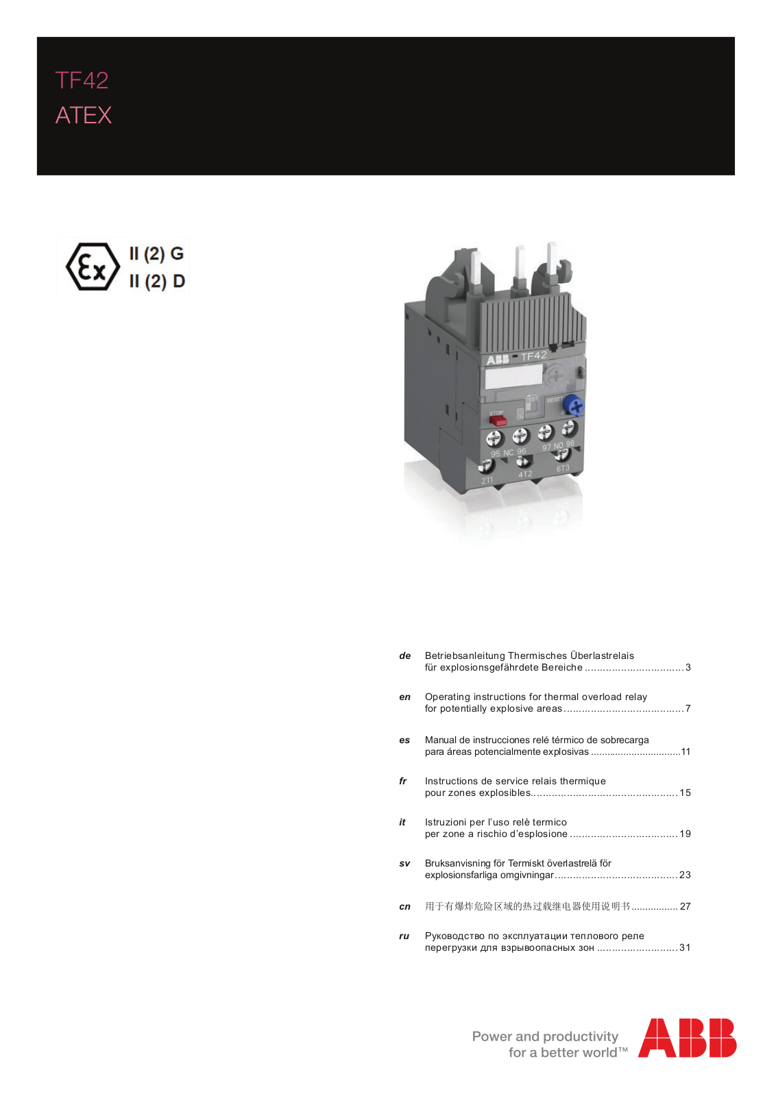 ABB TF42 Operating Instructions Manual