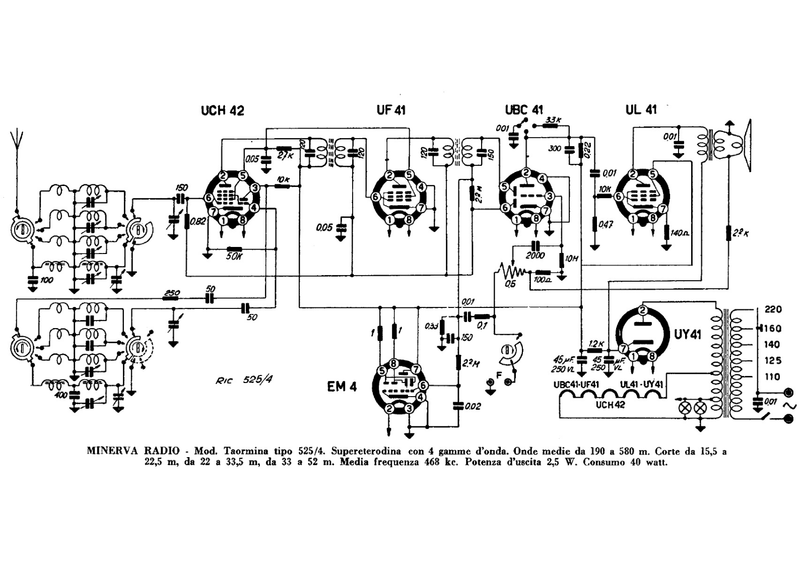 Minerva 525 4 schematic