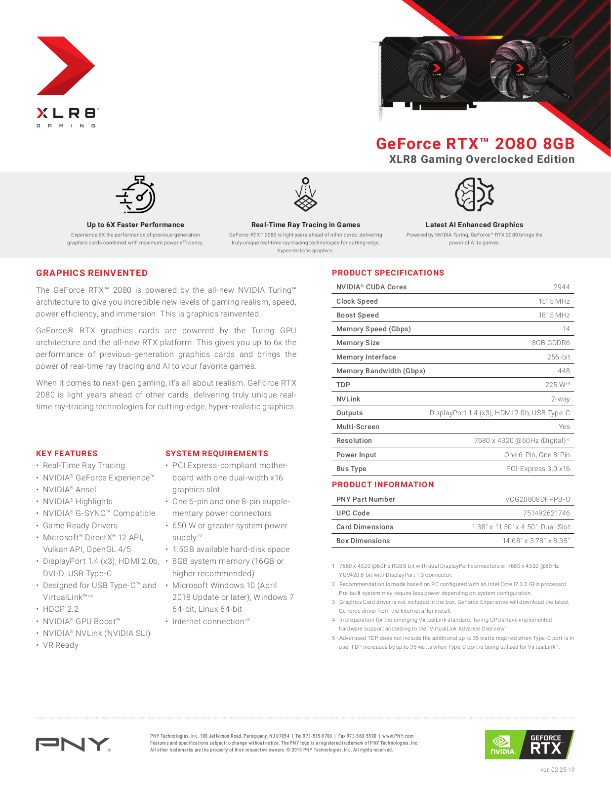 PNY VCG20808DFPPB-O Product Data Sheet