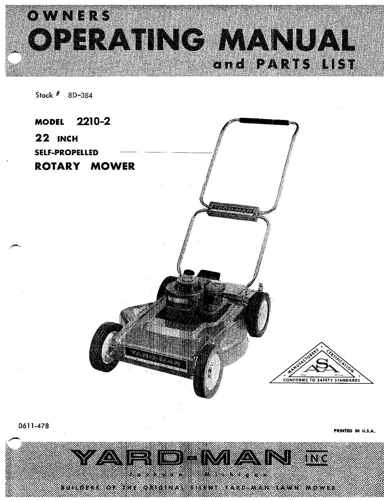 Yard-Man 2210-22 User Manual