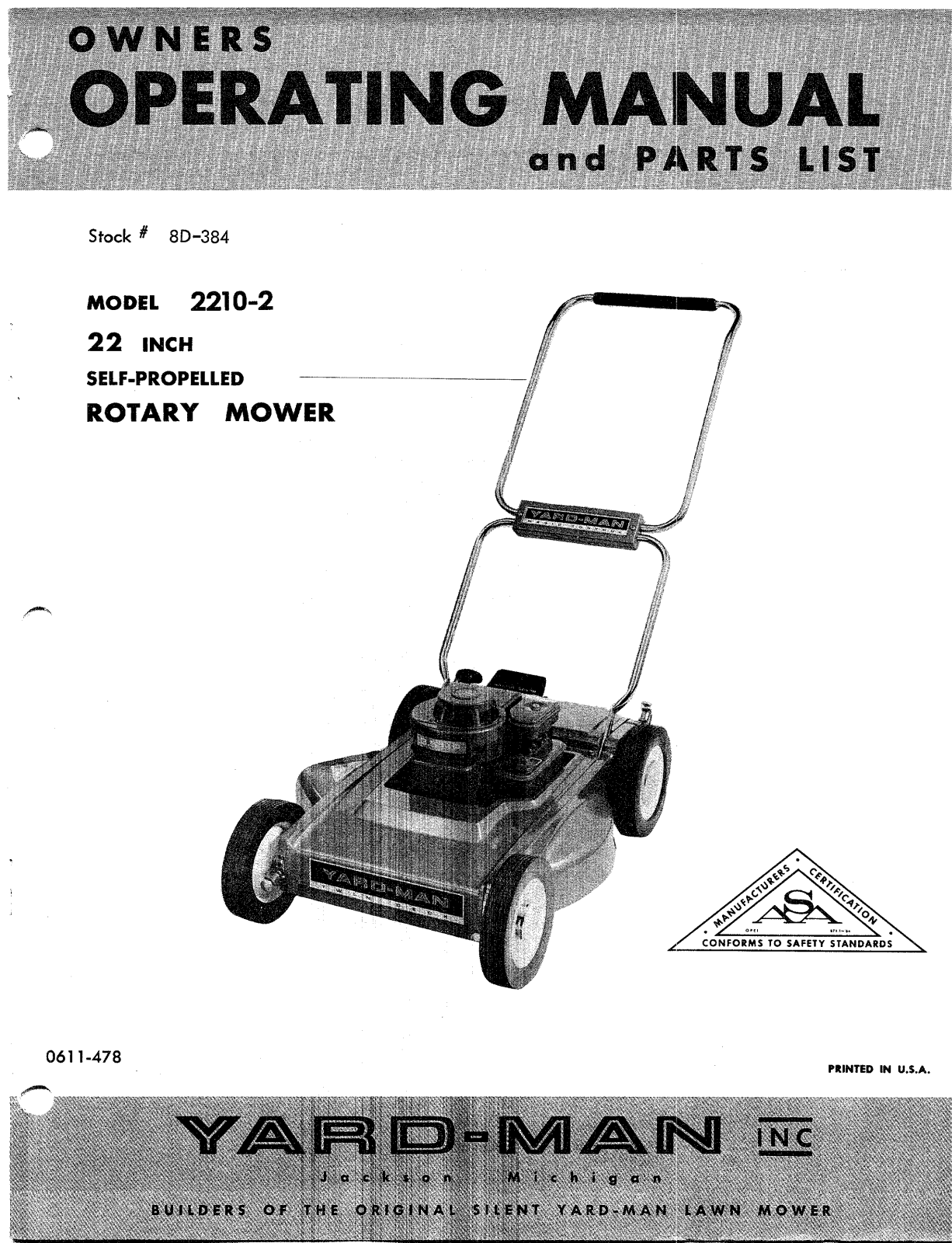 Yard-Man 2210-22 User Manual