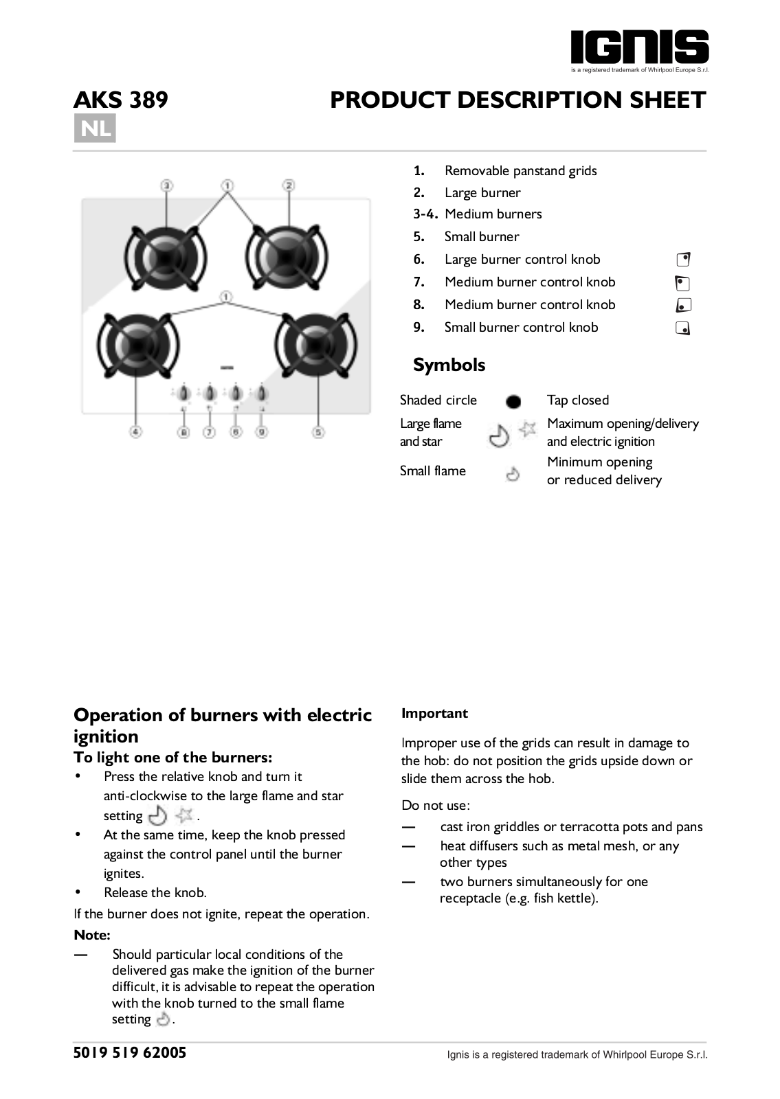 IGNIS AKS 389 PRODUCT DESCRIPTION SHEET