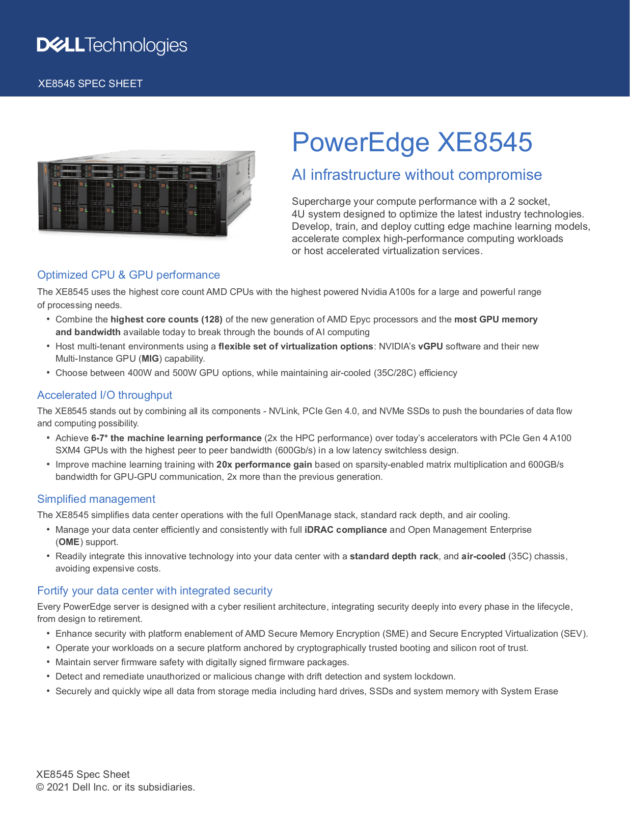 Dell XE8545 SPEC SHEET