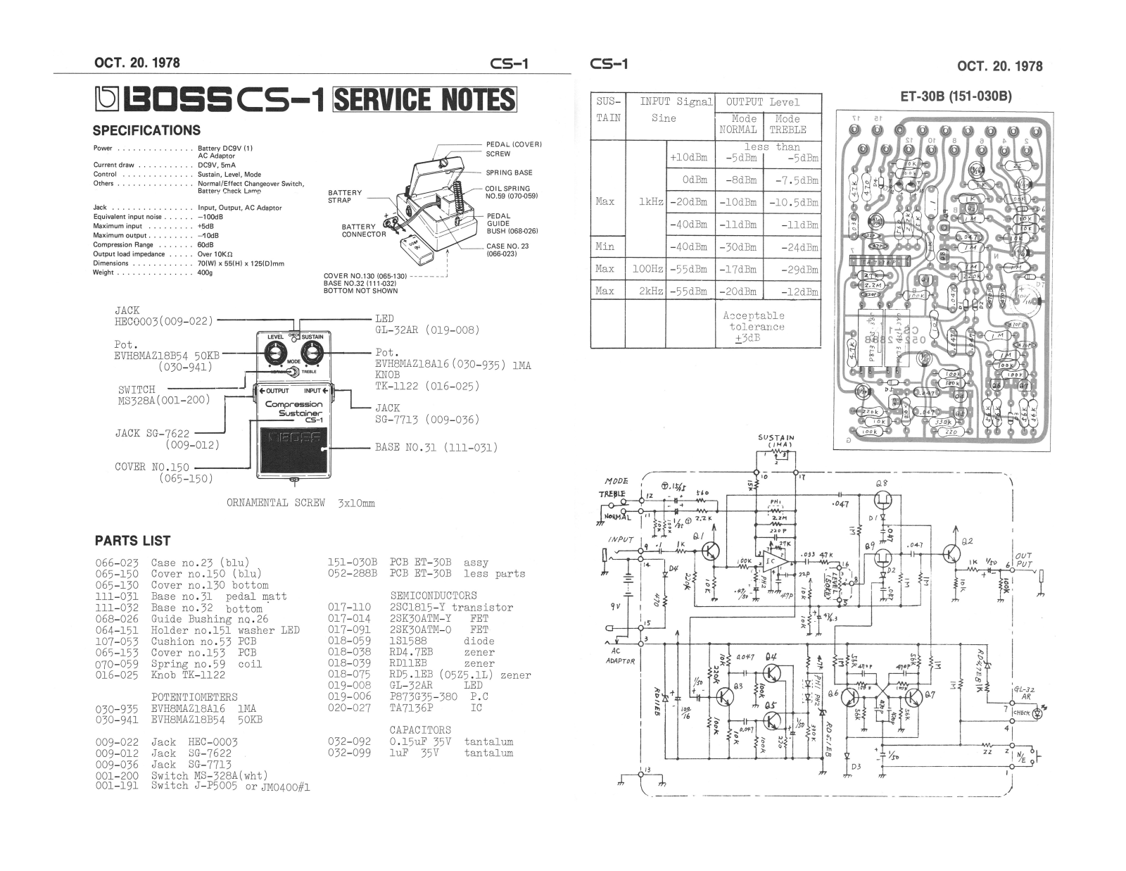 BOSS CS-1 Service Manual
