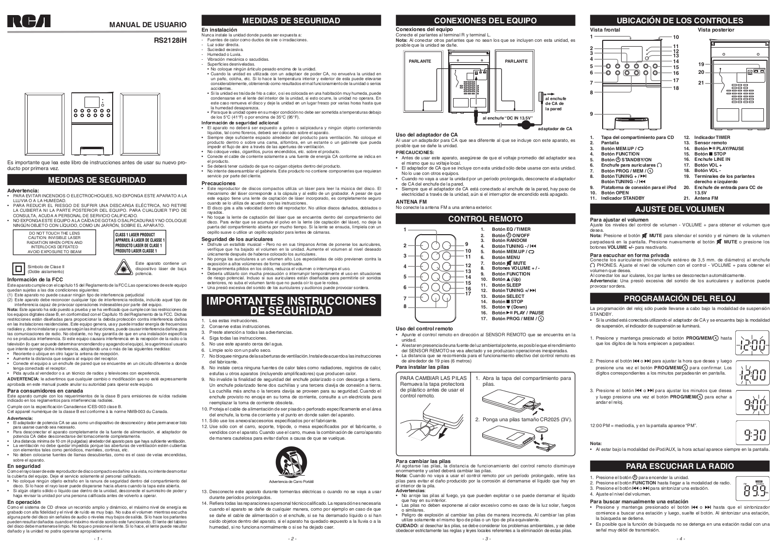 RCA RS2128iH Owner's Manual