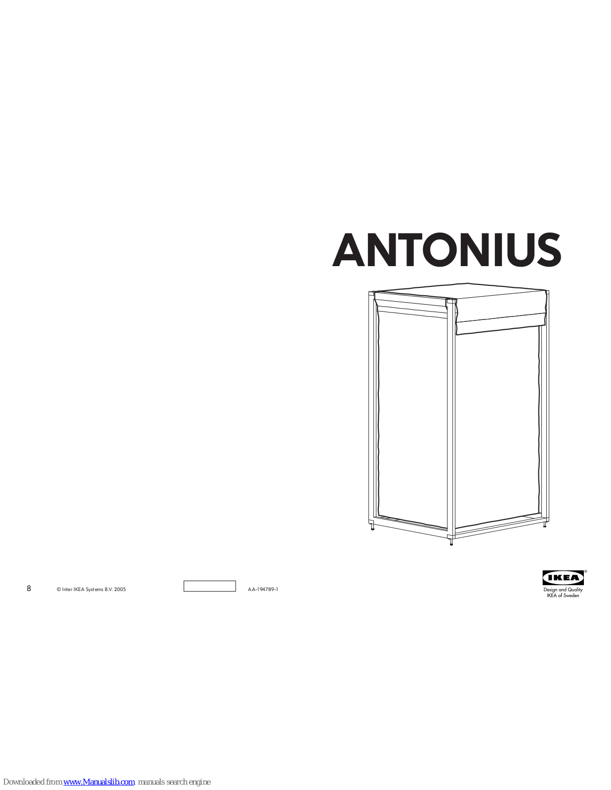 IKEA ANTONIUS LAUNDRY BAG, ANTONIUS Instructions Manual - ManualMachine.com