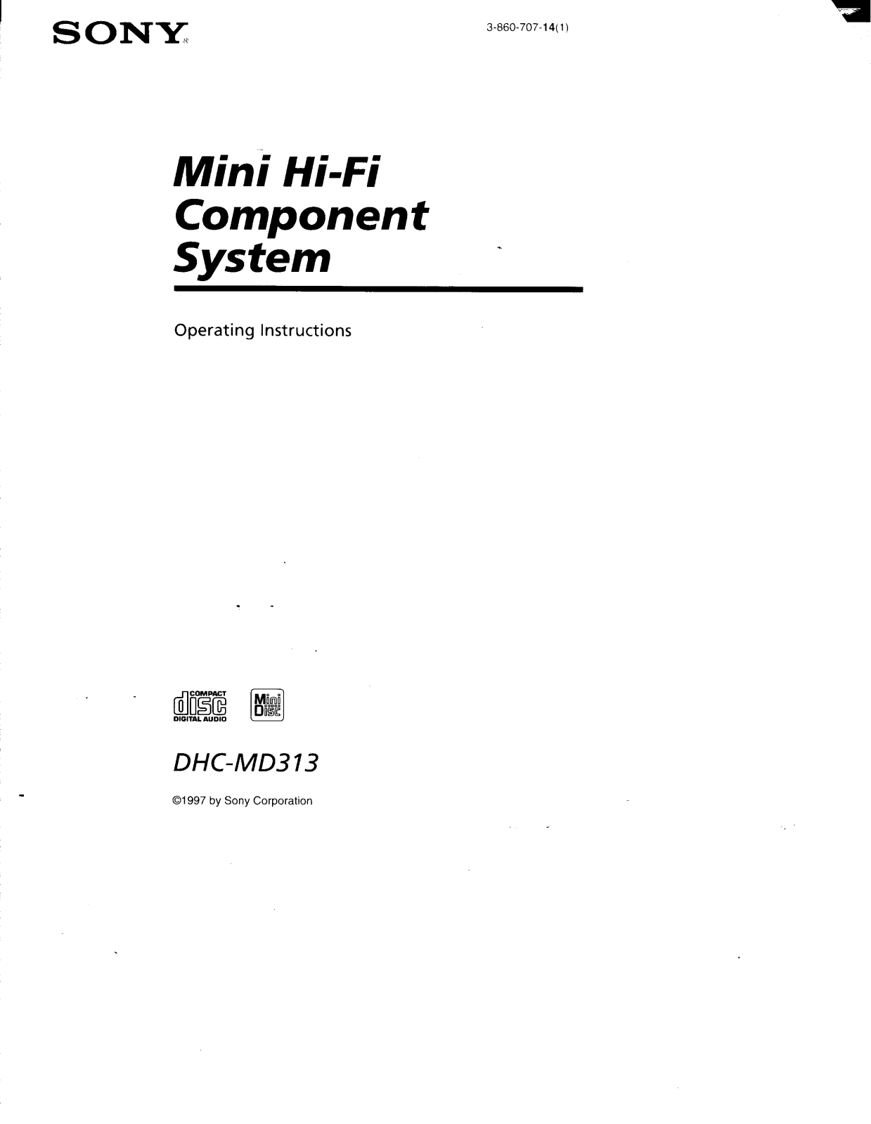 Sony DHCMD-313 Owners manual