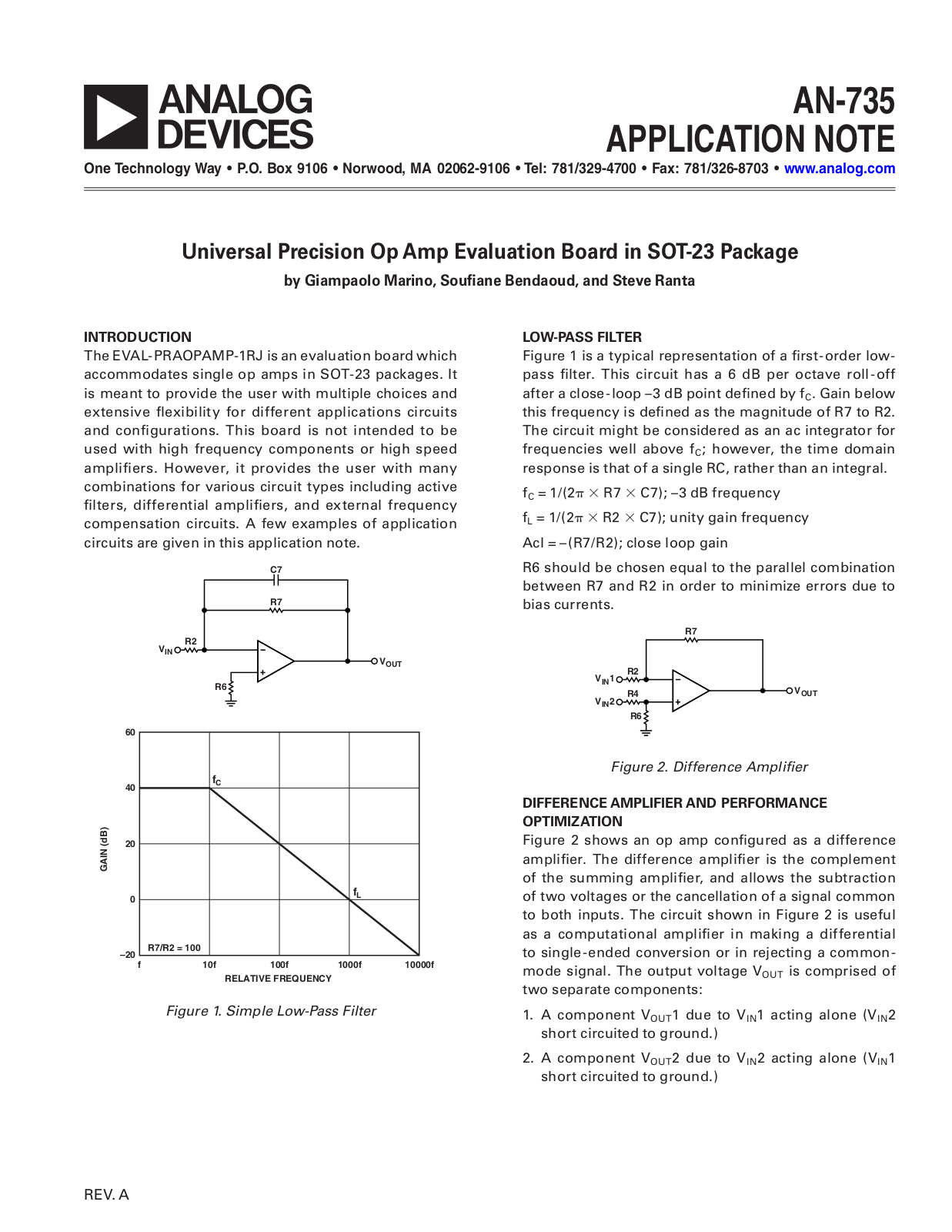 Analog Devices AN735-a Application Notes