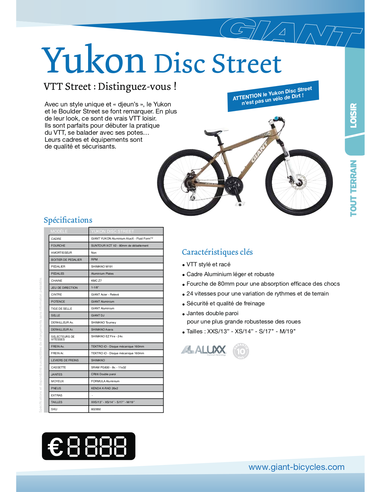 GIANT YUKON DISC STREET User Manual