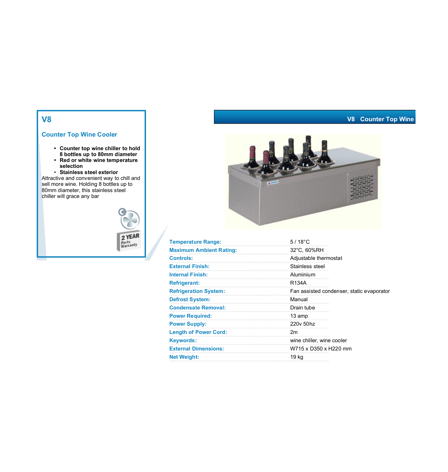 Valera V8 DATASHEET