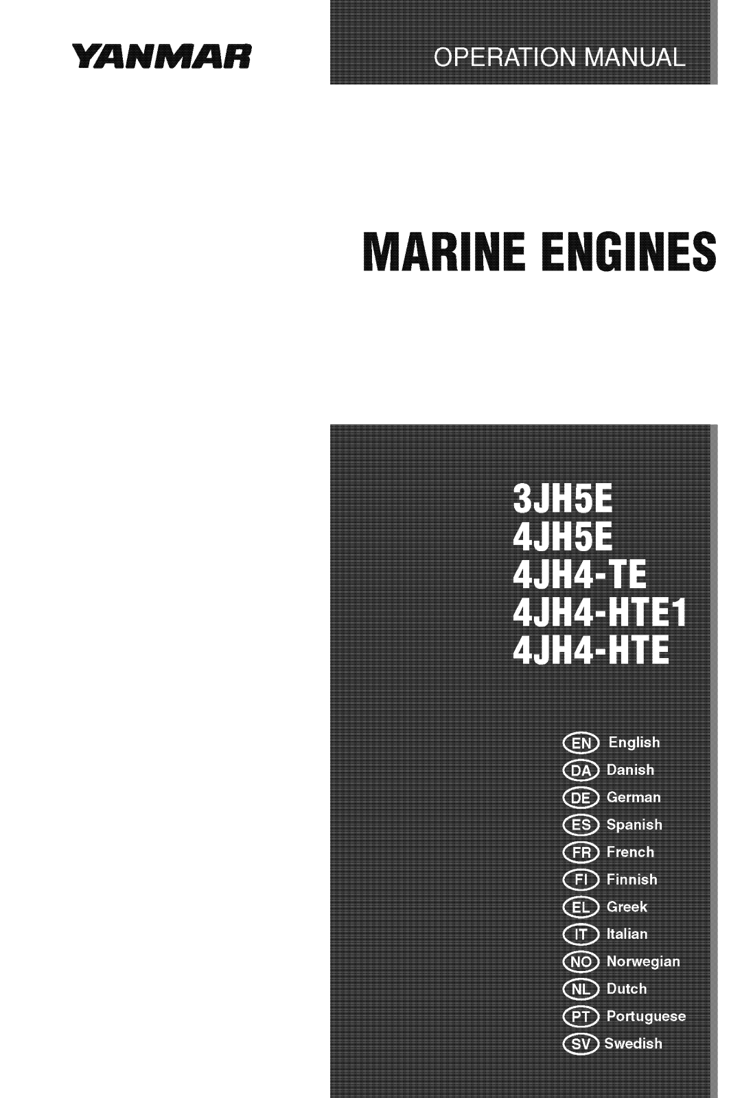 Yanmar 3JH5E, 4JH5E, 4JH4-TE, 4JH4-HTE1, 4JH4-HTE Operation Manual