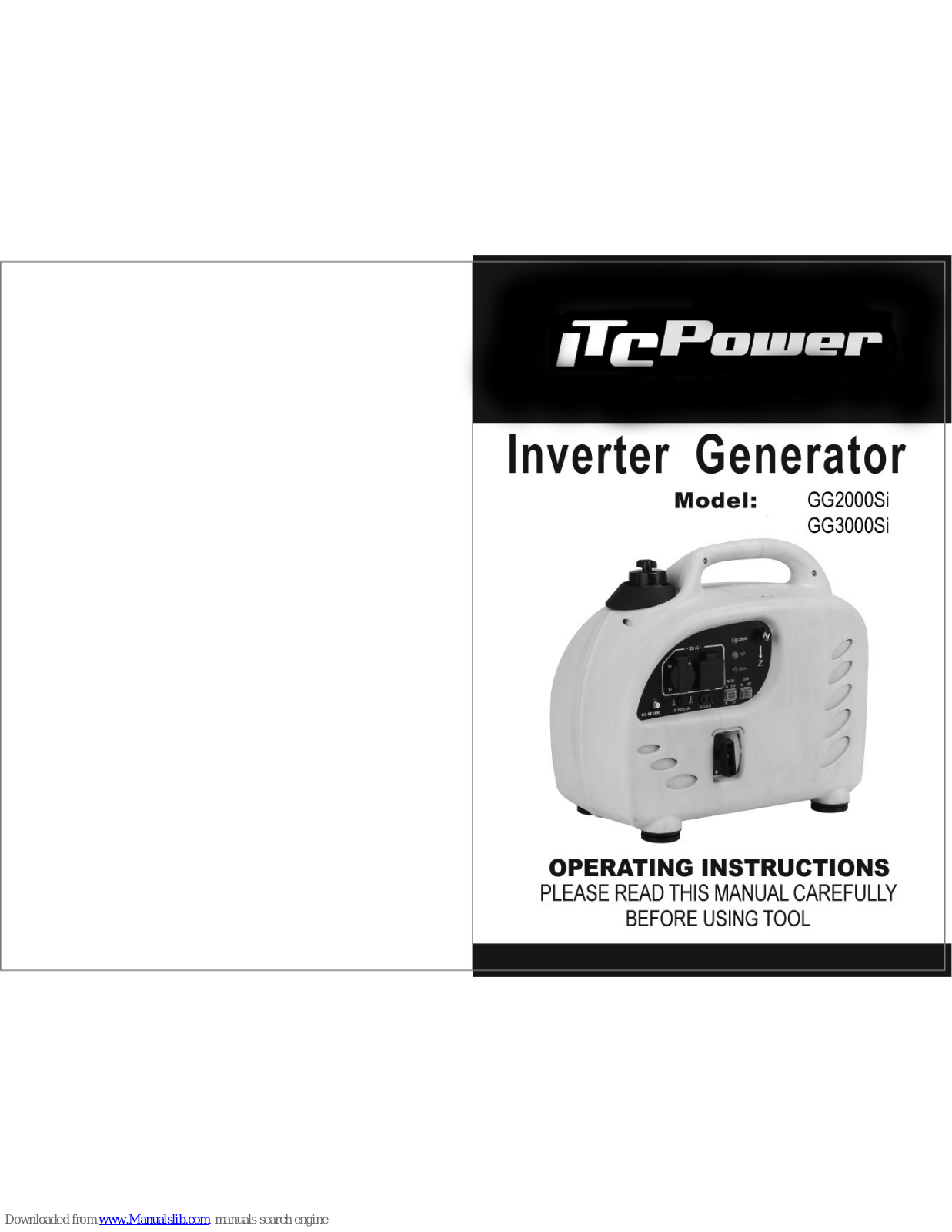 ITC Power GG3000Si, GG2000Si Operating Instructions Manual