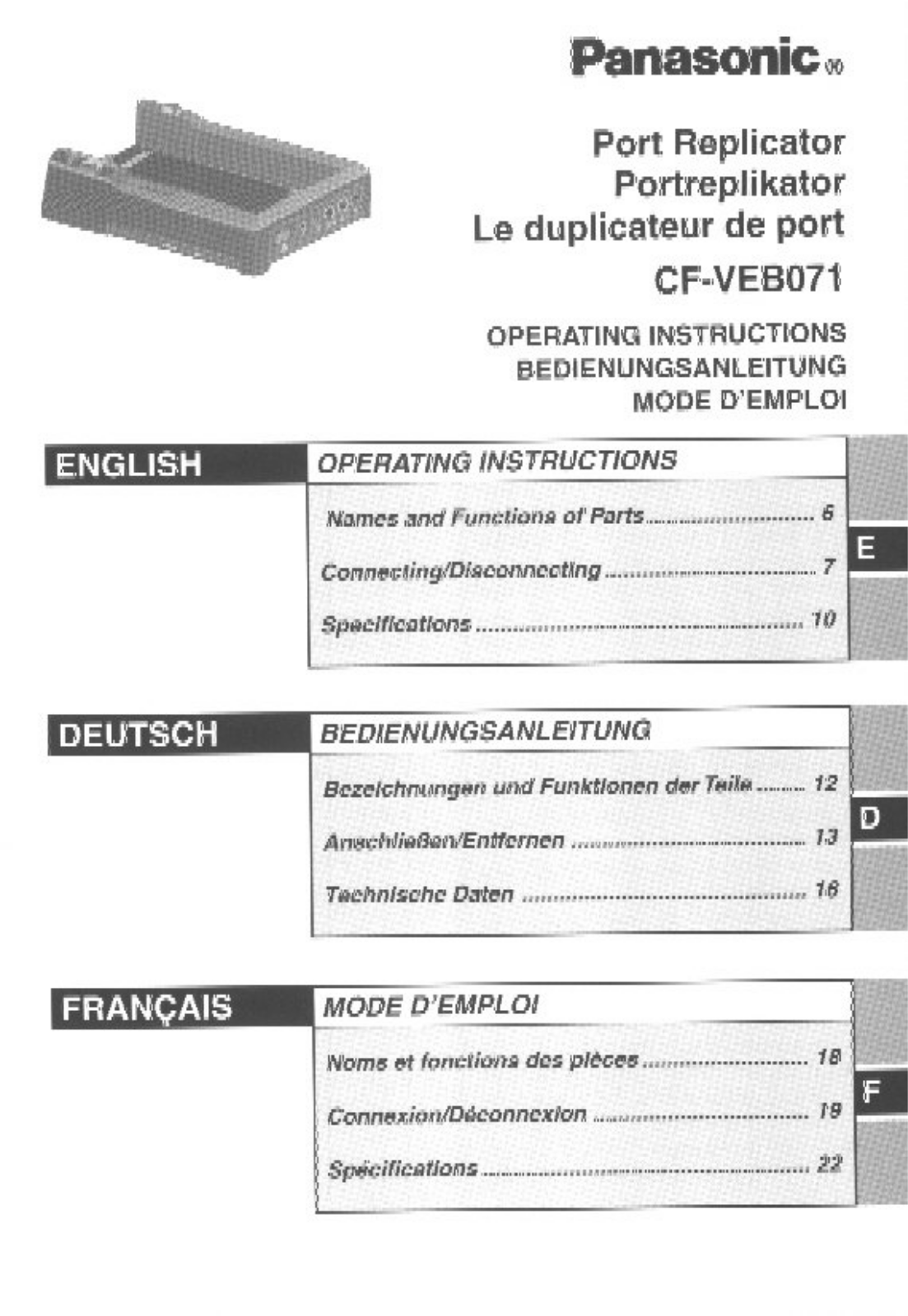 Panasonic CF-VEB071W User Manual