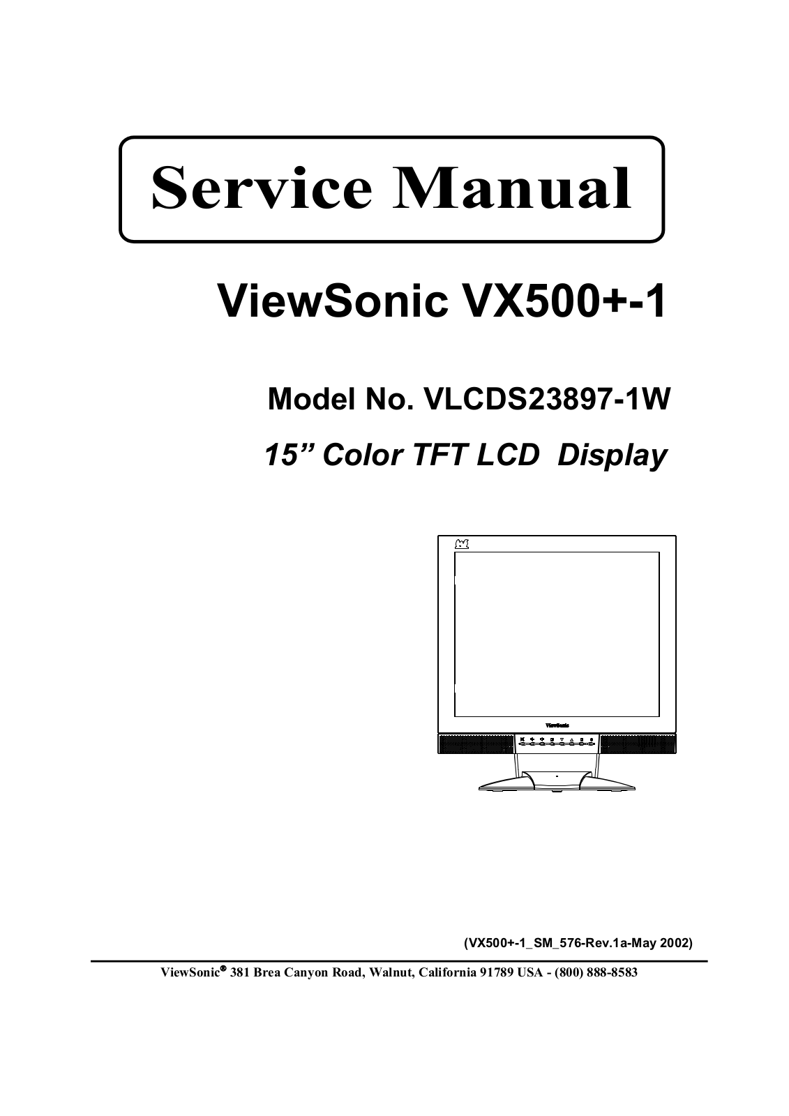 Viewsonic vx500plus-1 Service Manual 1a