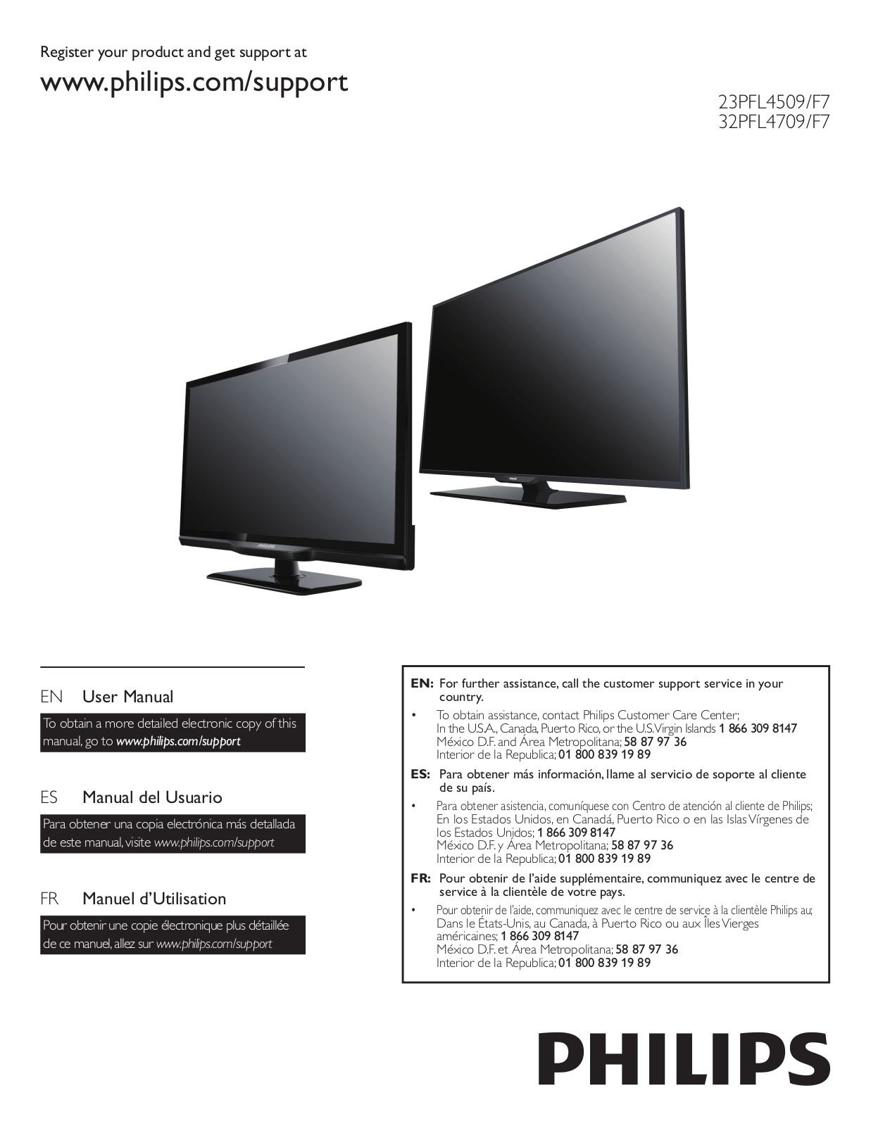 Philips 23PFL4509/F7 User manual