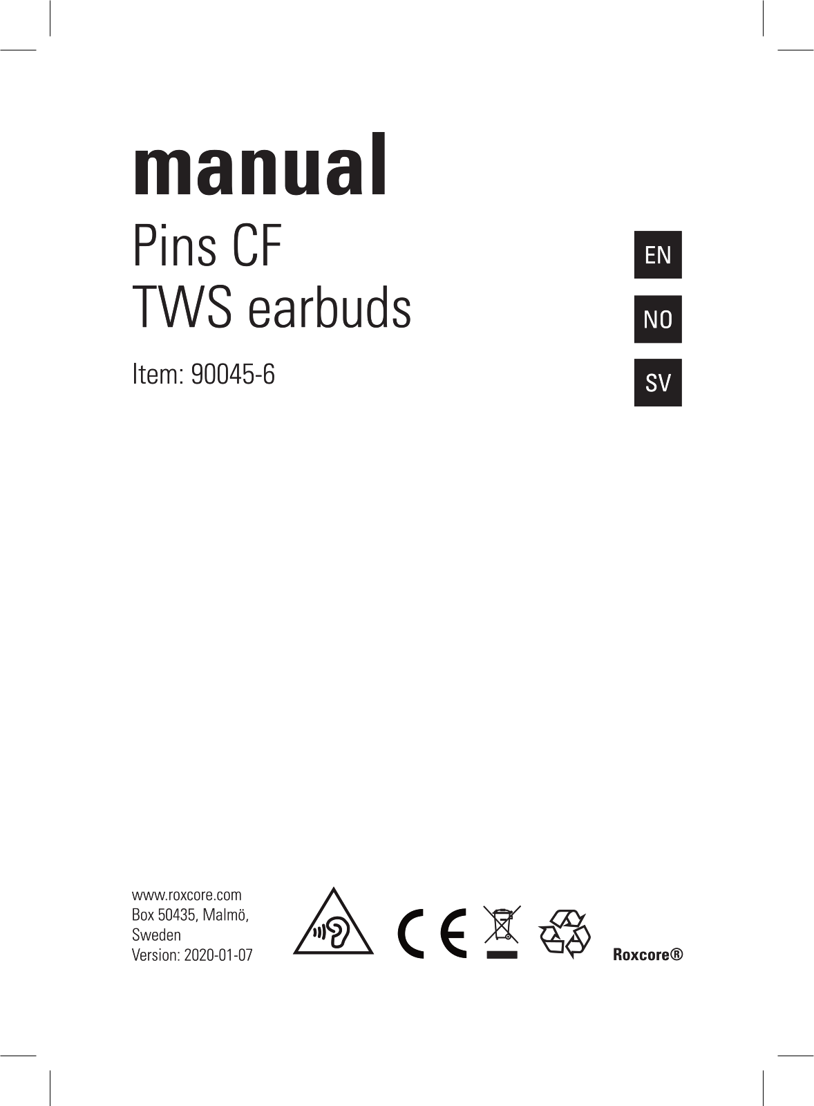 Roxcore Pins CF User Manual