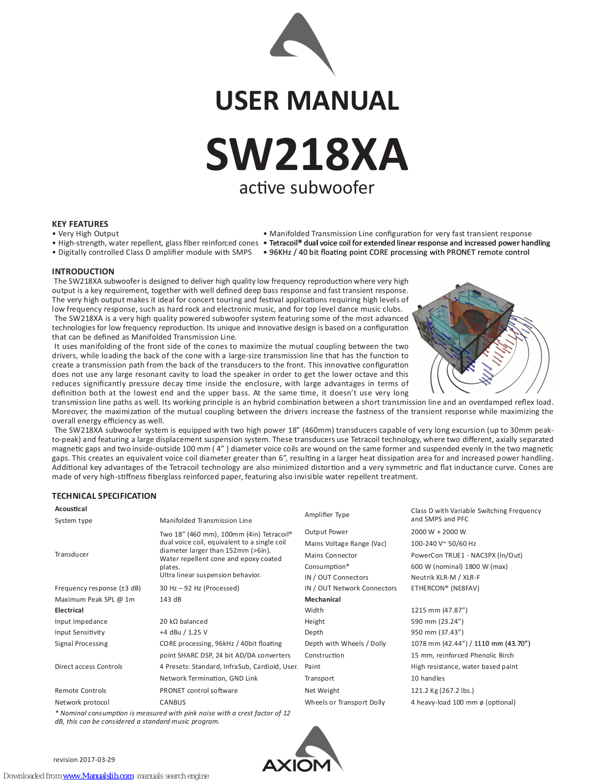 Axiom SW218XA User Manual