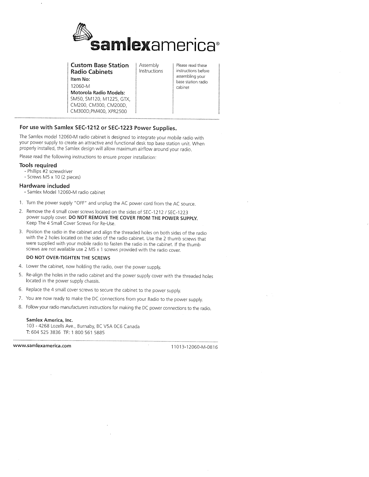 Samlex SEC-1223 Instructions manual - ManualMachine.com