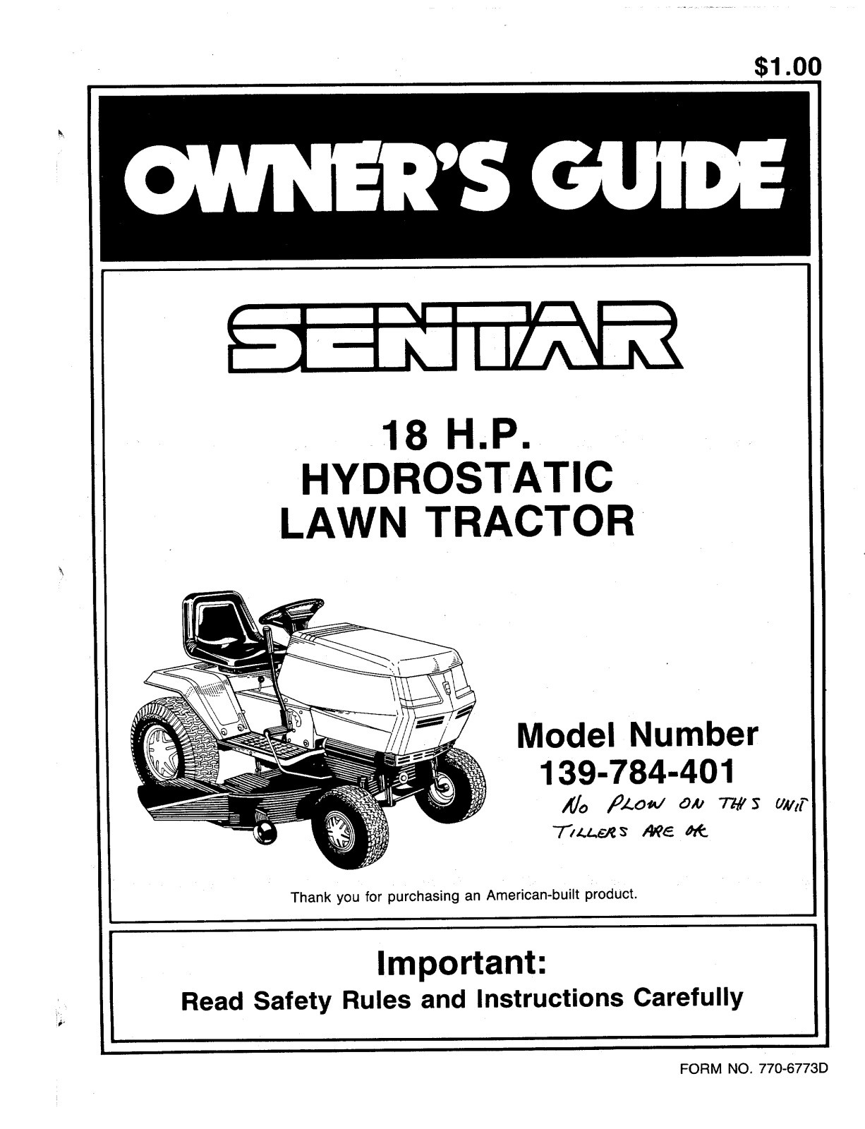 Bolens 139-784-401 User Manual