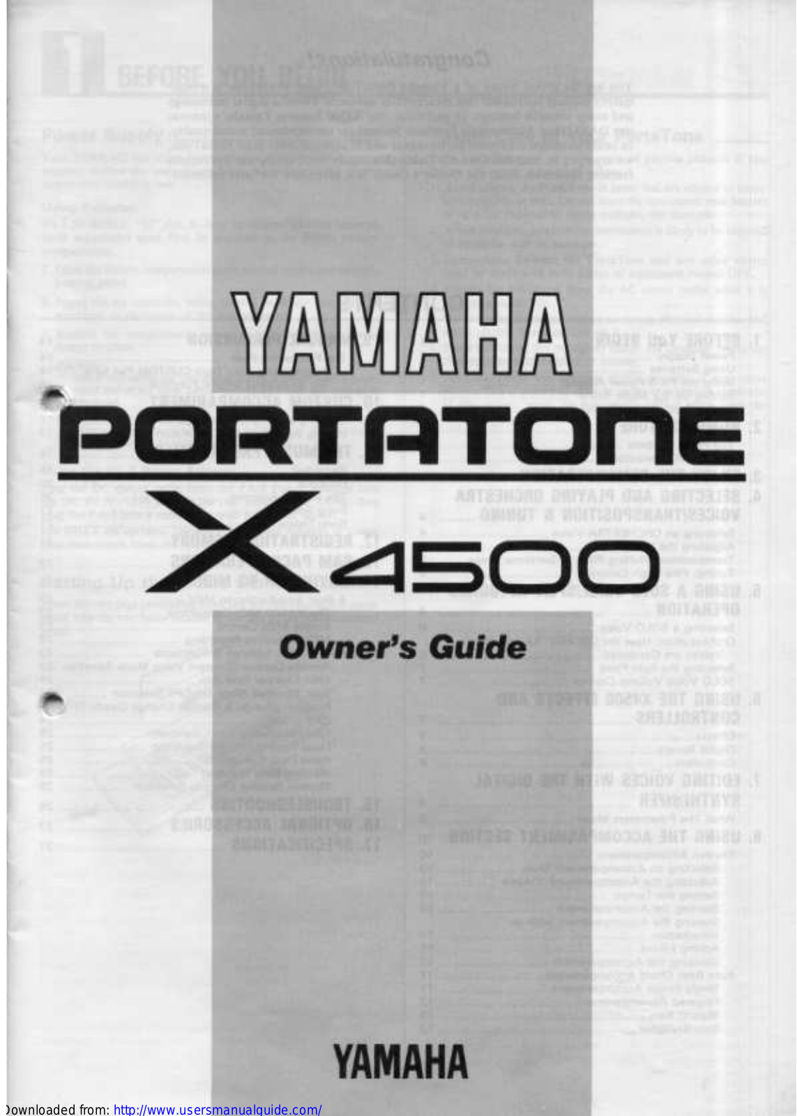 Yamaha Audio X4500 User Manual