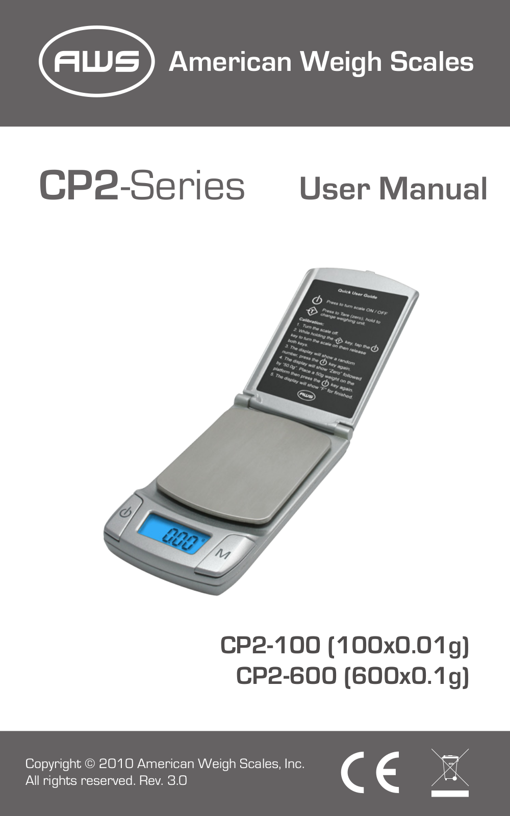 American Weigh Scales (AWS) CP2-600 User Manual