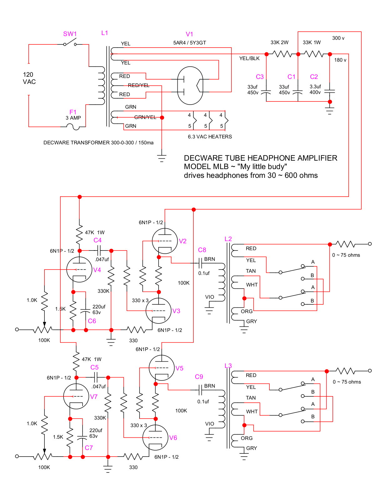 Decware MLB Schematic