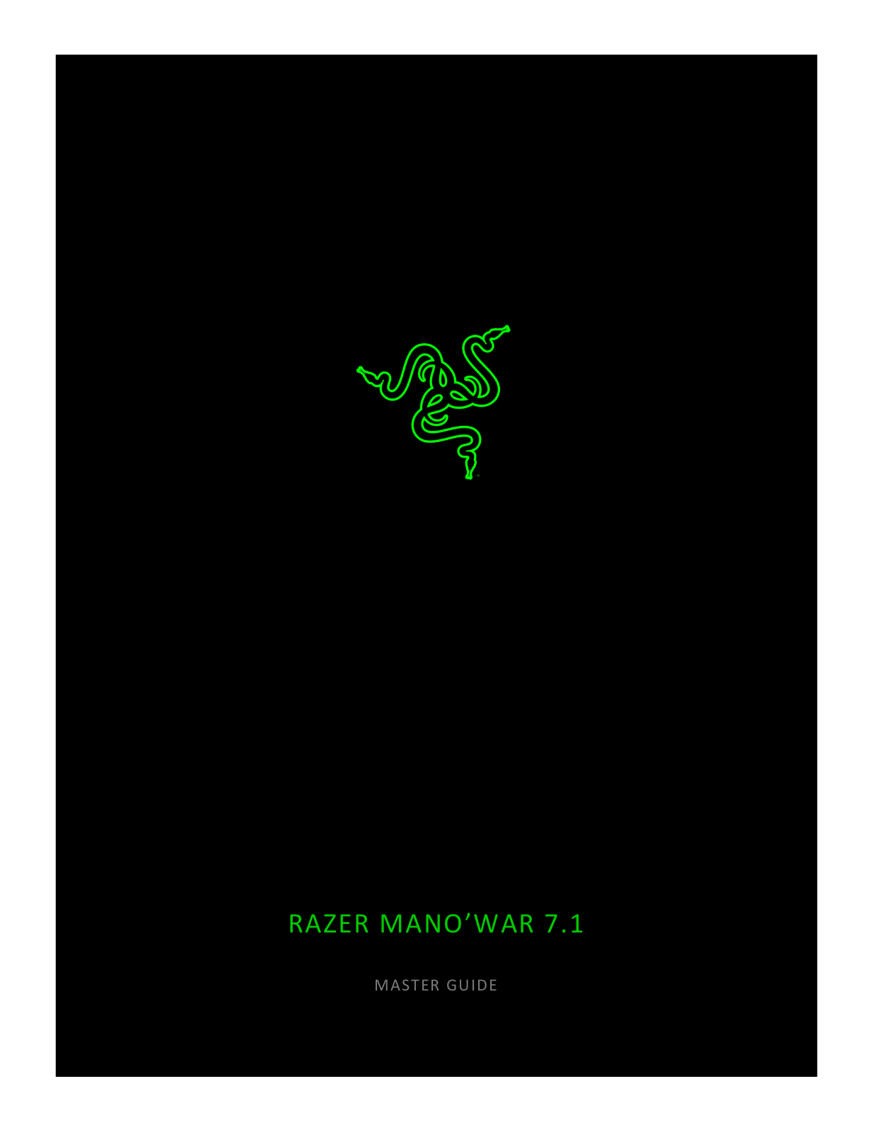 Razer ManO'War 7.1 Master Manual