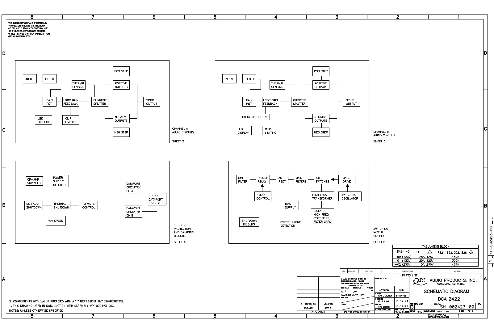 QSC DCA-2422 Schematic