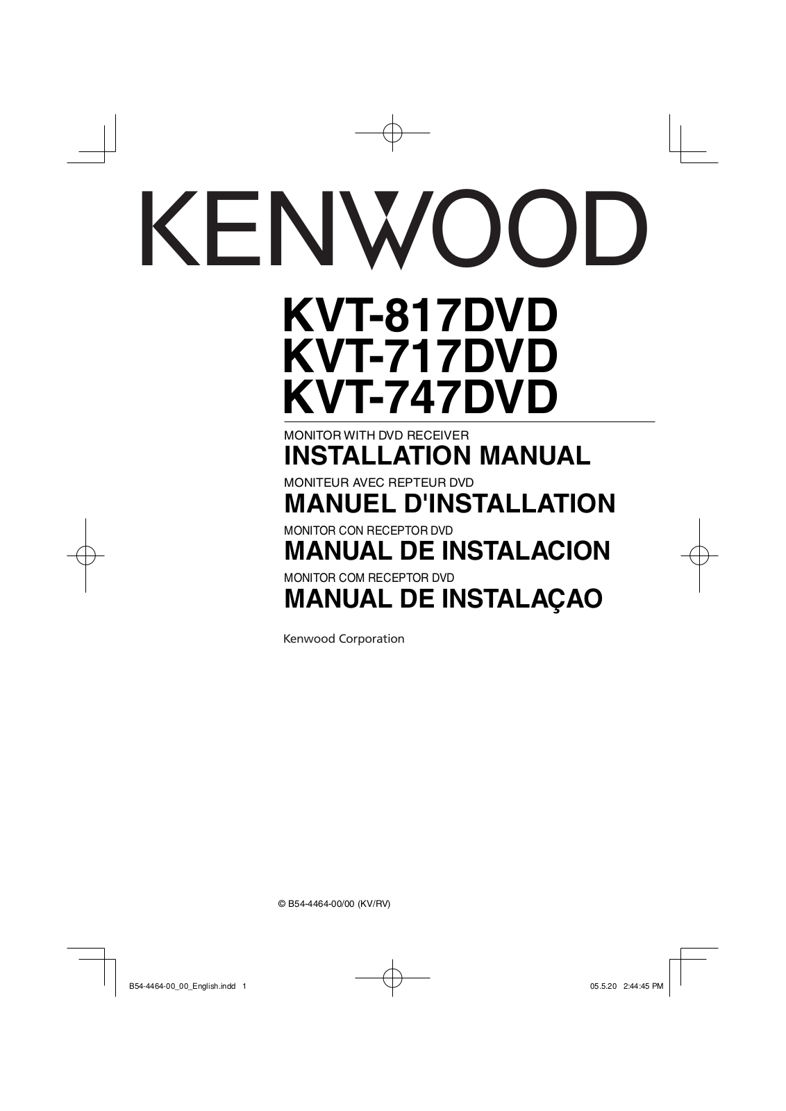 KENWOOD KVT-717DVD, KVT-747DVD, KVT-817DVD User Manual