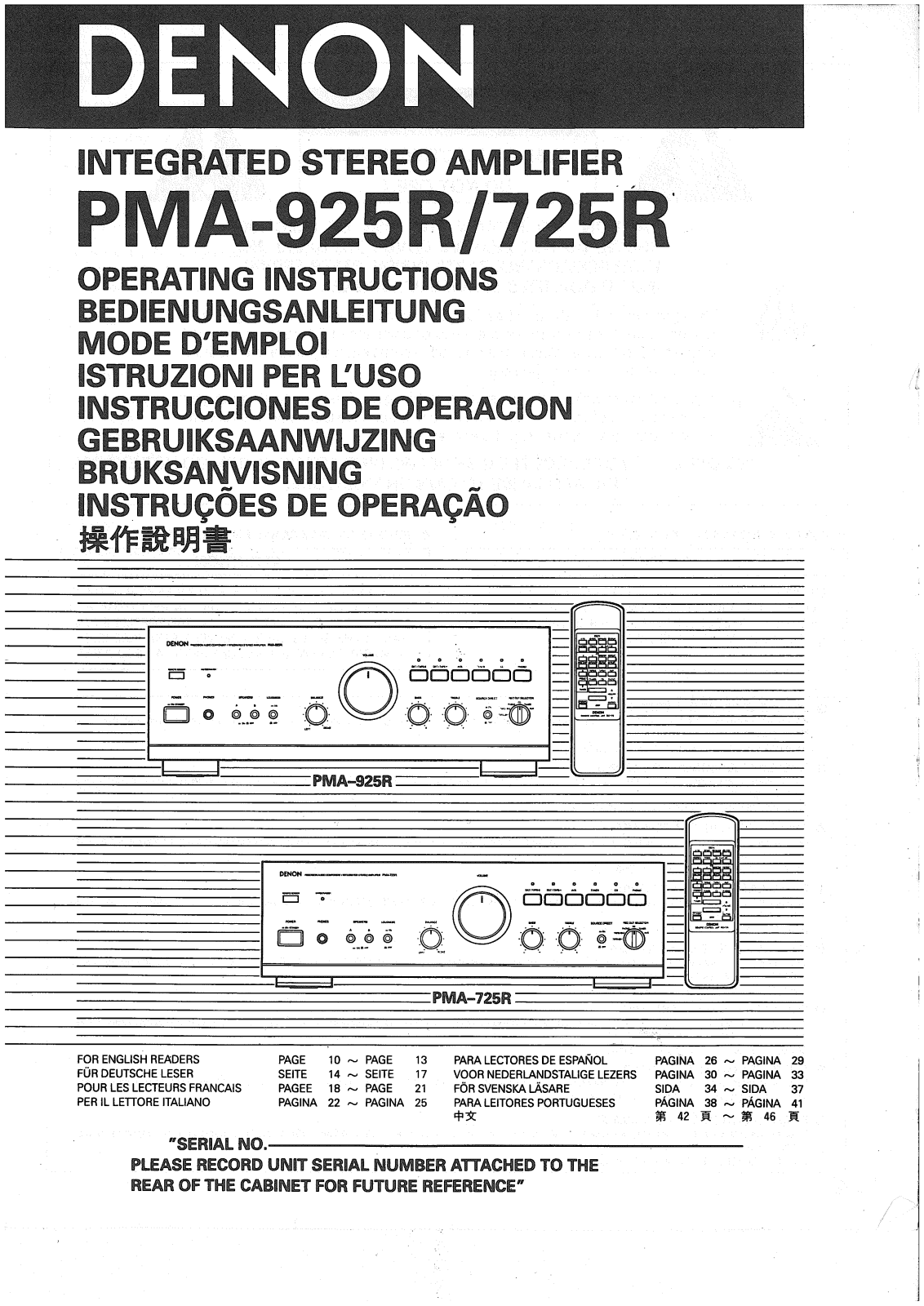 Denon PMA-725R Manual