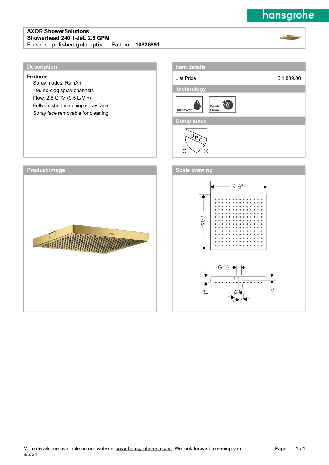Axor BDJZ1060 Specifications - ManualMachine.com