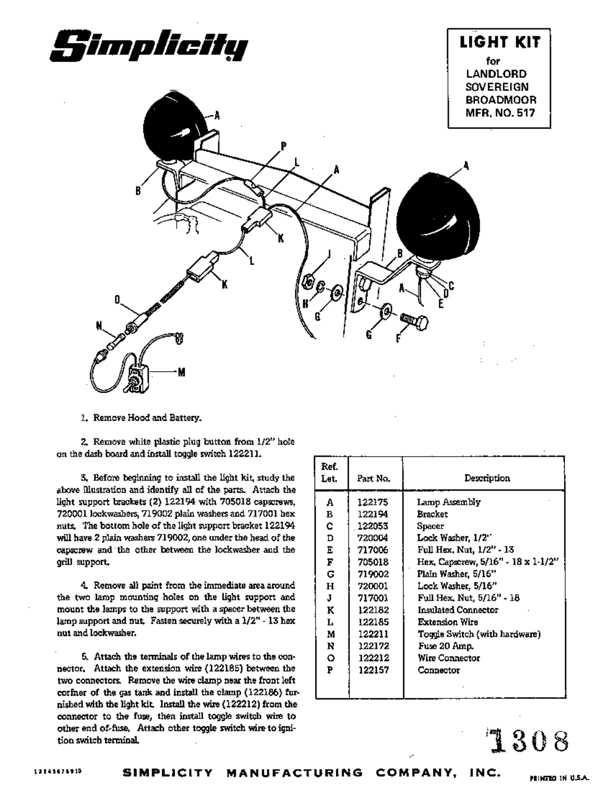 Simplicity 517 User Manual