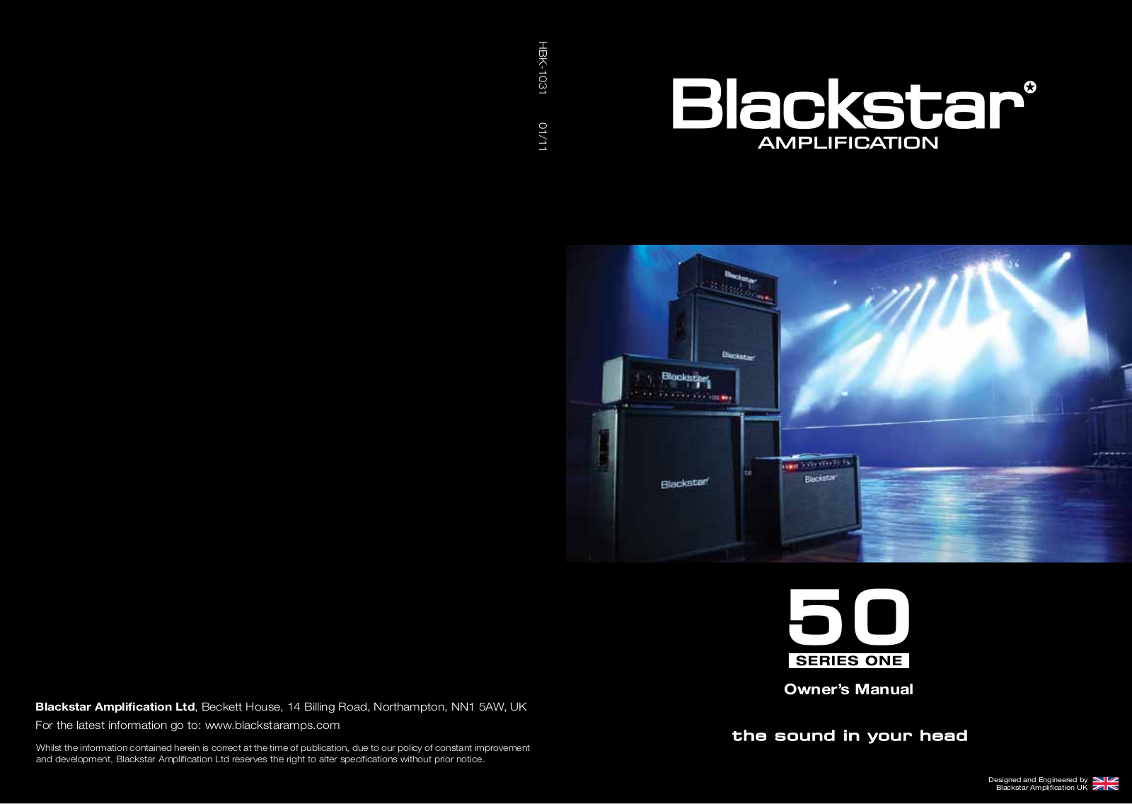 Blackstar SERIES ONE S1-50 Owner's Manual