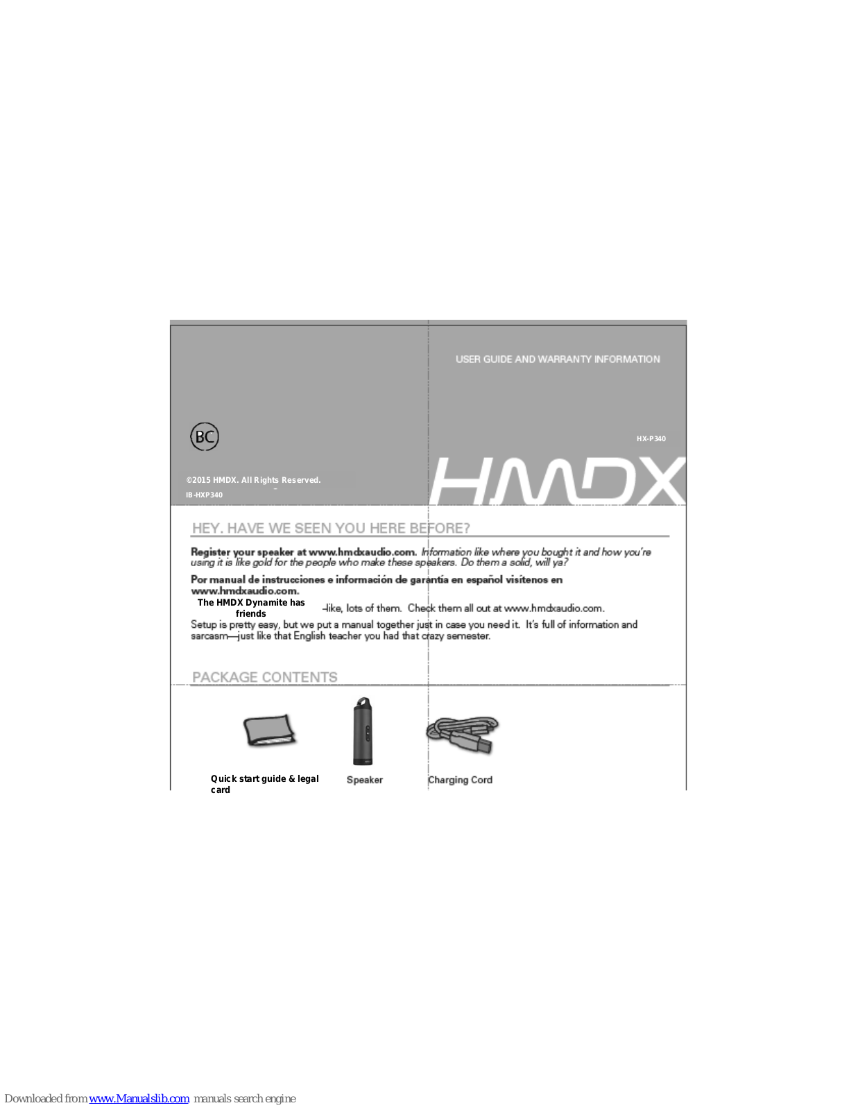 HMDX IB-HXP340 User Manual