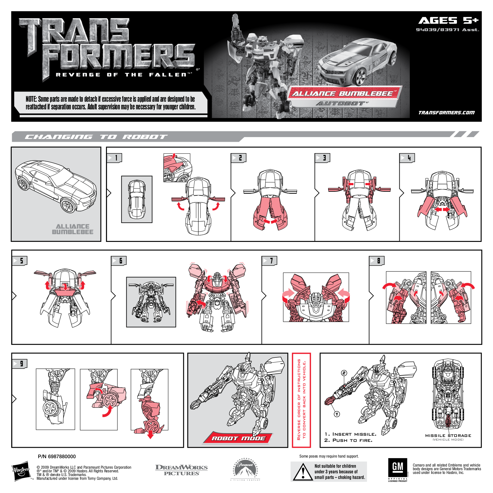 Hasbro TRANSFORMERS ALLIANCE BUMBLEBEE User Manual - ManualMachine.com
