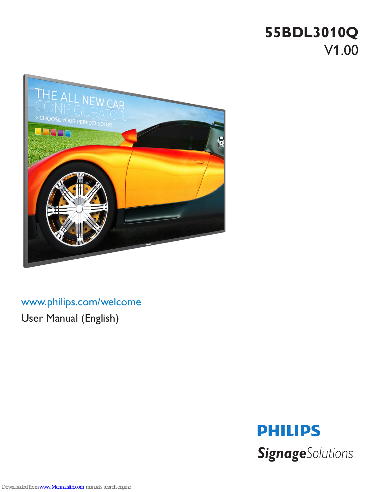 Philips Q-Line 55BDL3010Q User Manual