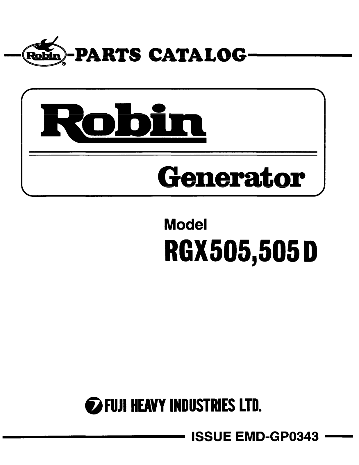 Subaru Robin Power Products RGX505, 505D User Manual - ManualMachine.com