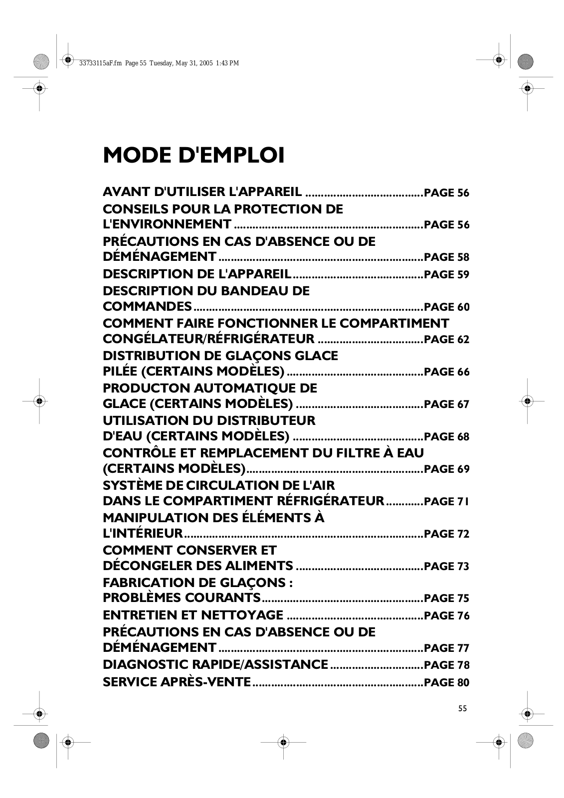 WHIRLPOOL S25DRSS33 User Manual