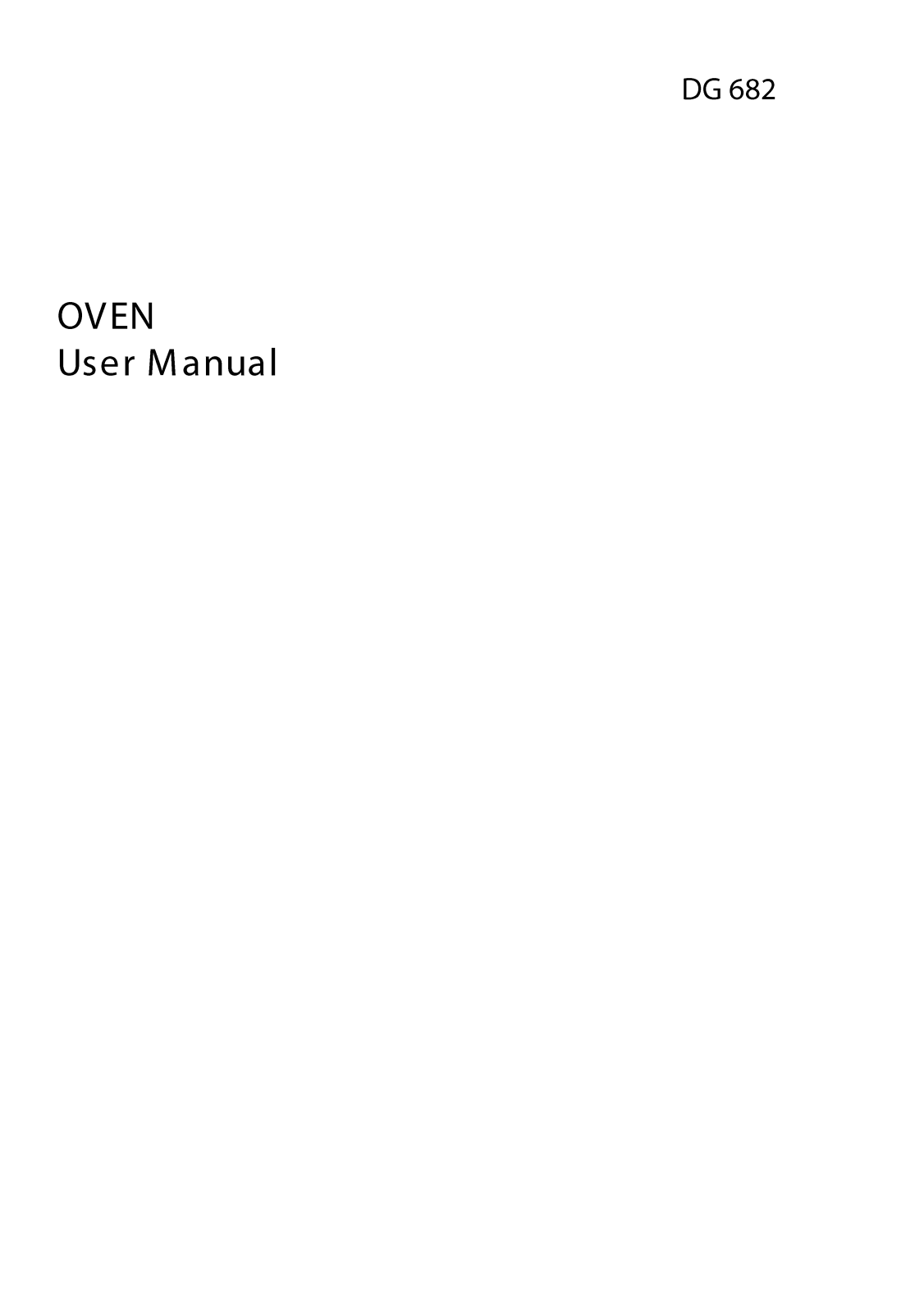 Beko DG 682 User Manual