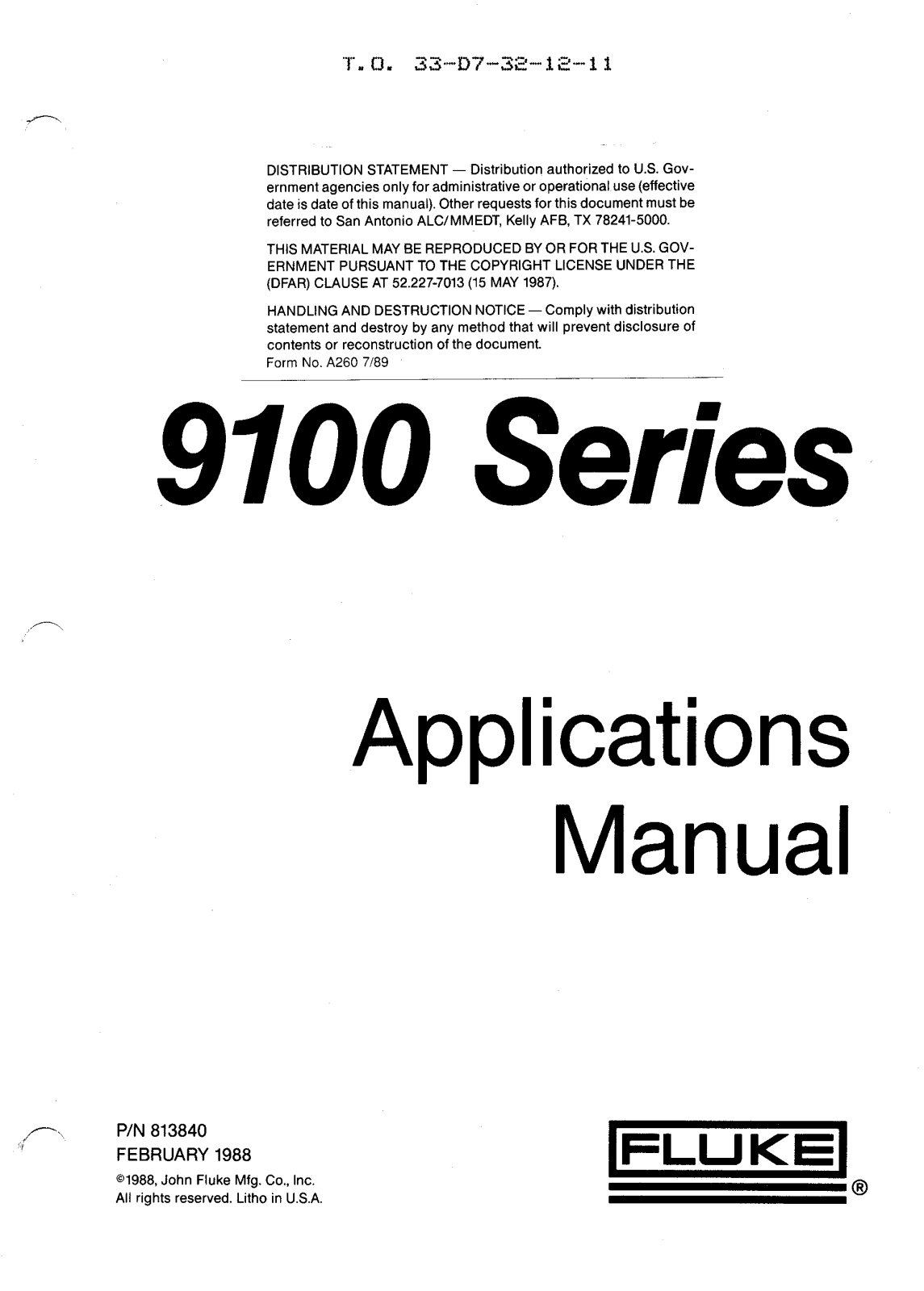 Fluke 9100 User Manual